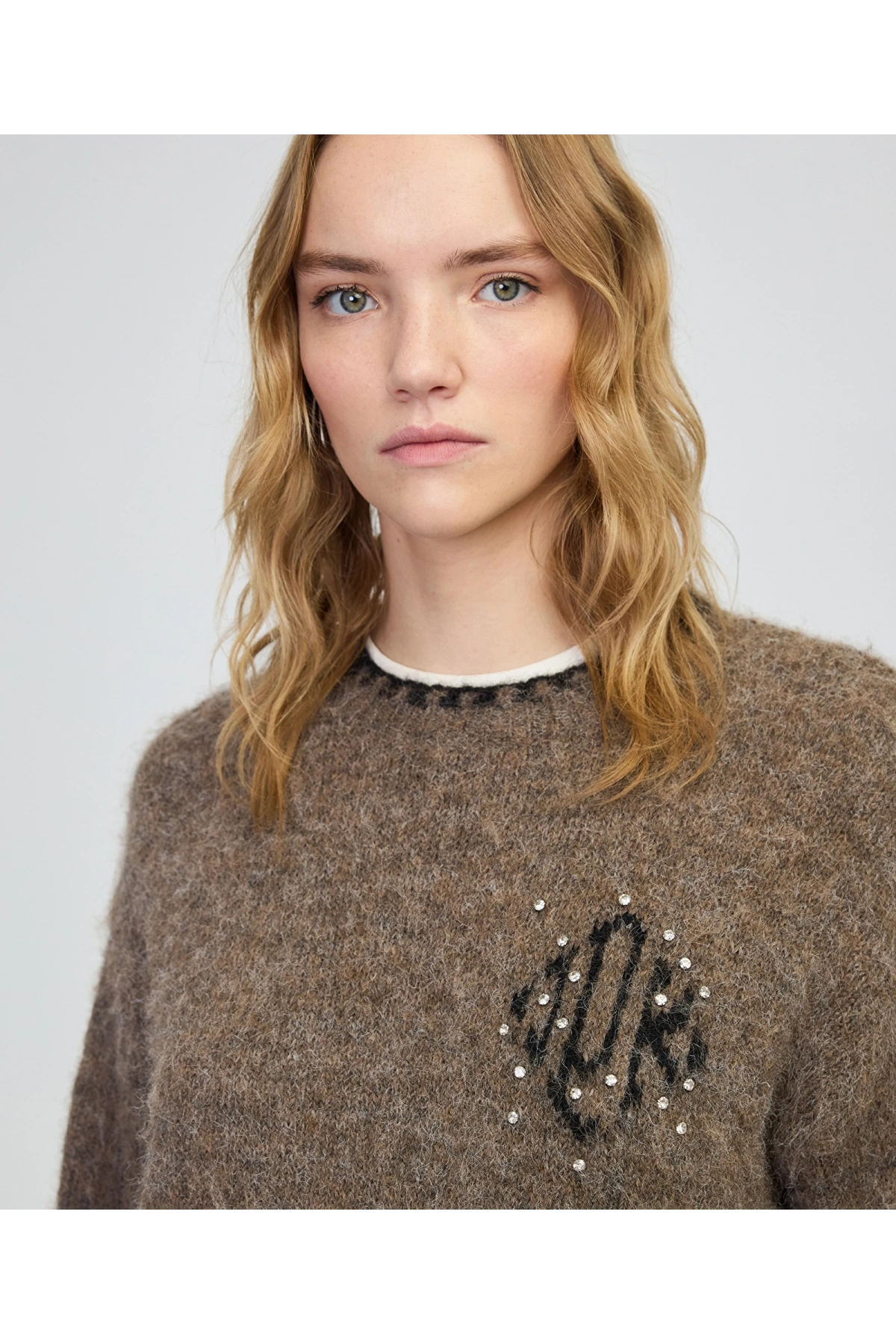 İpekyol Monogram Jakarlı Strass Taş İşlemeli Kazak IW6250050110