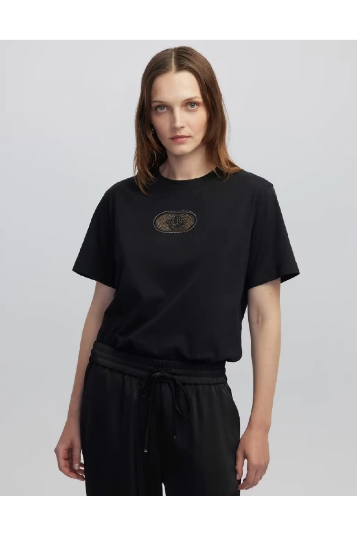 İpekyol Monogram Nakışlı T-Shirt IW6250070076