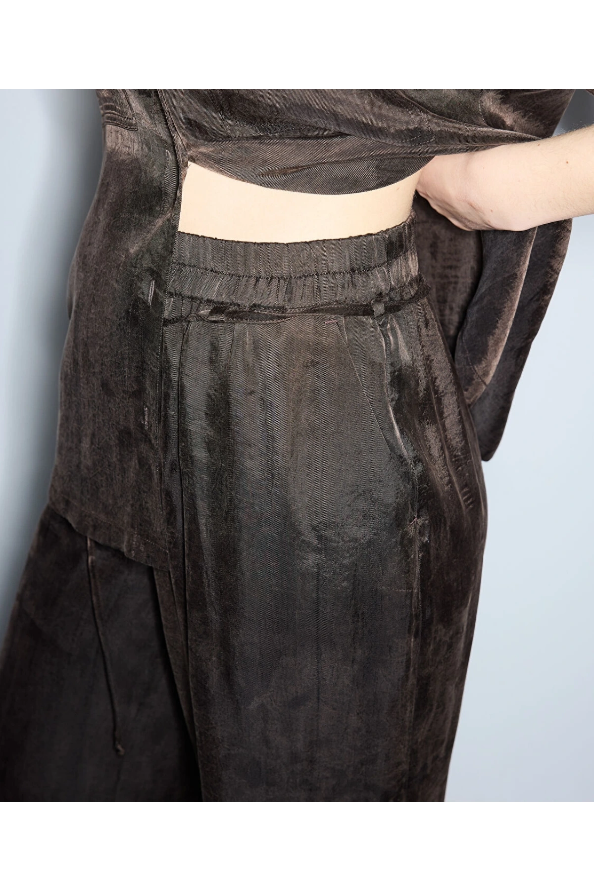 İpekyol Parlak Dokulu Wide Leg Pantolon IS1260003245