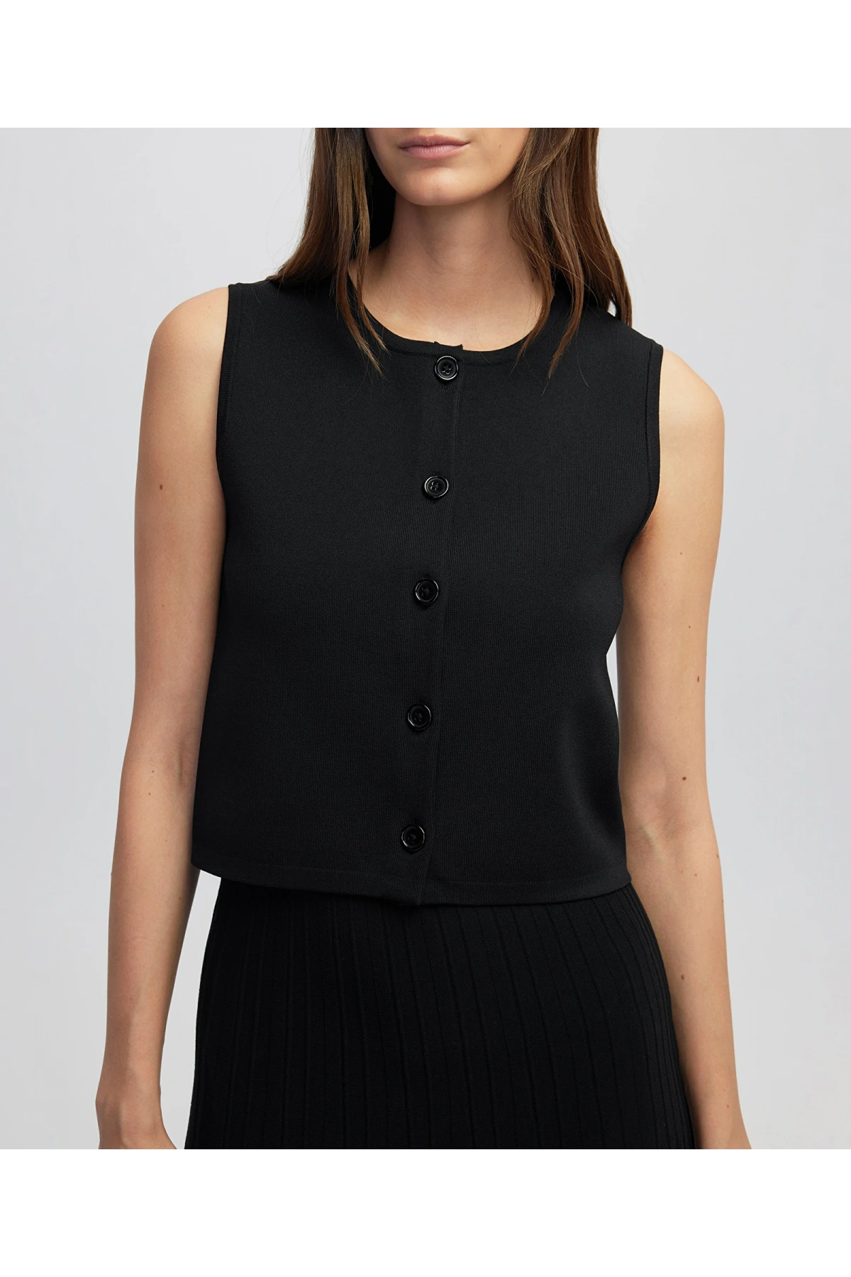 İpekyol Pliseli Kadın Siyah Triko Elbise IW6250002142