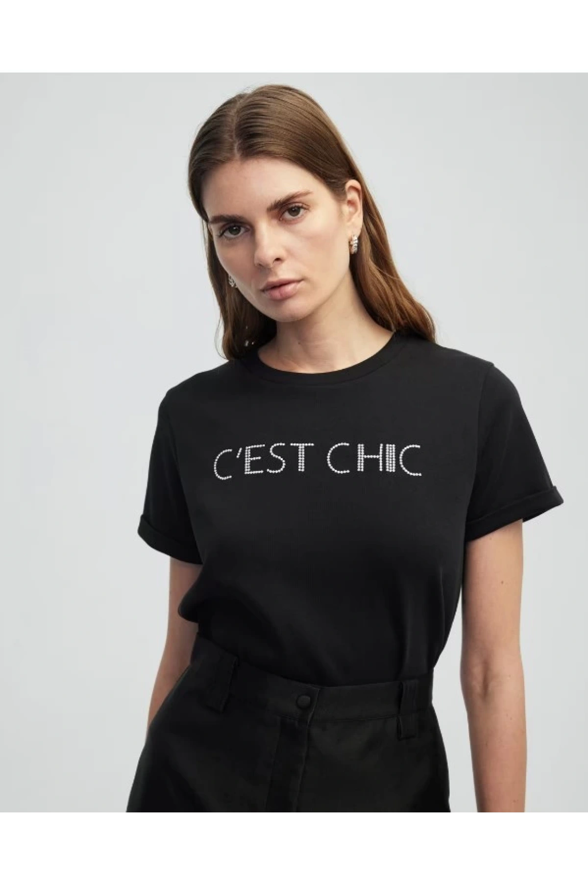 İpekyol Slogan Nakışlı T-shirt IS1250070134