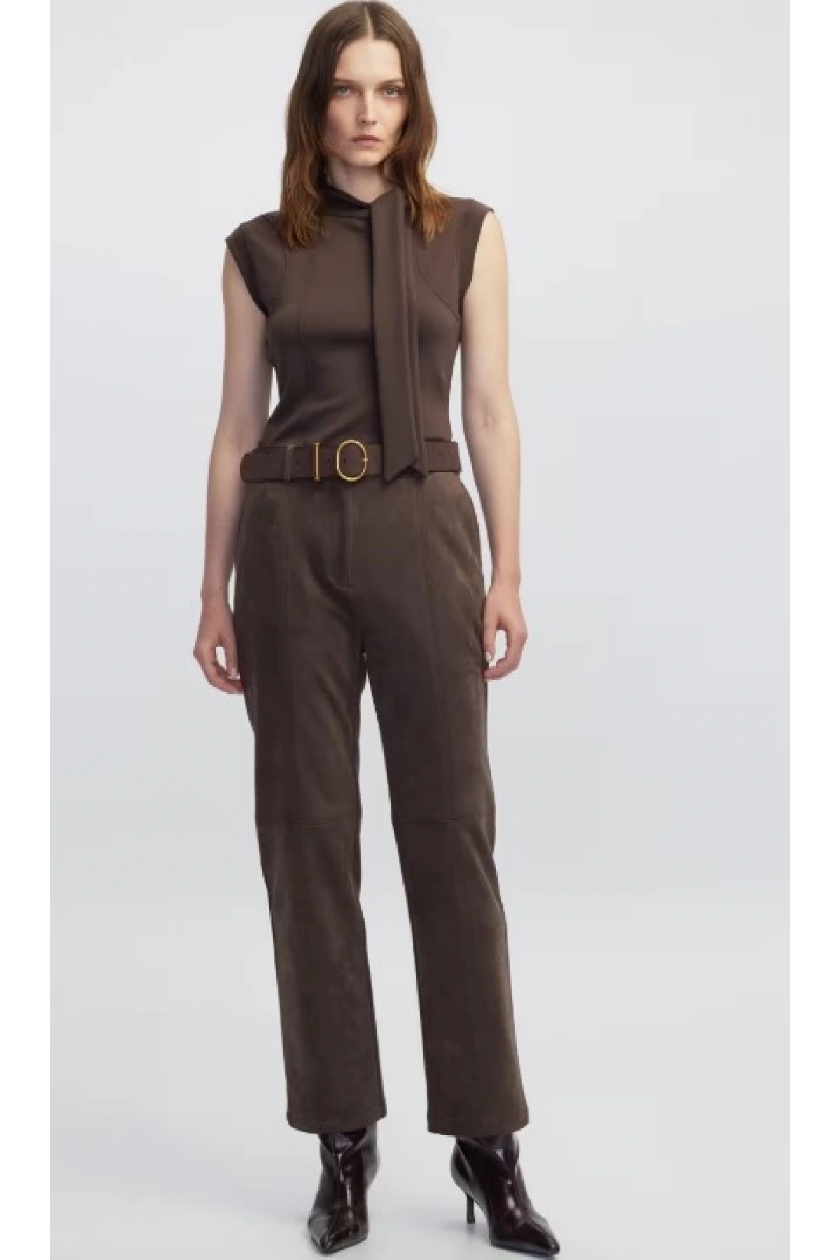 İpekyol Süet Görünümlü Pantolon IW6250003116