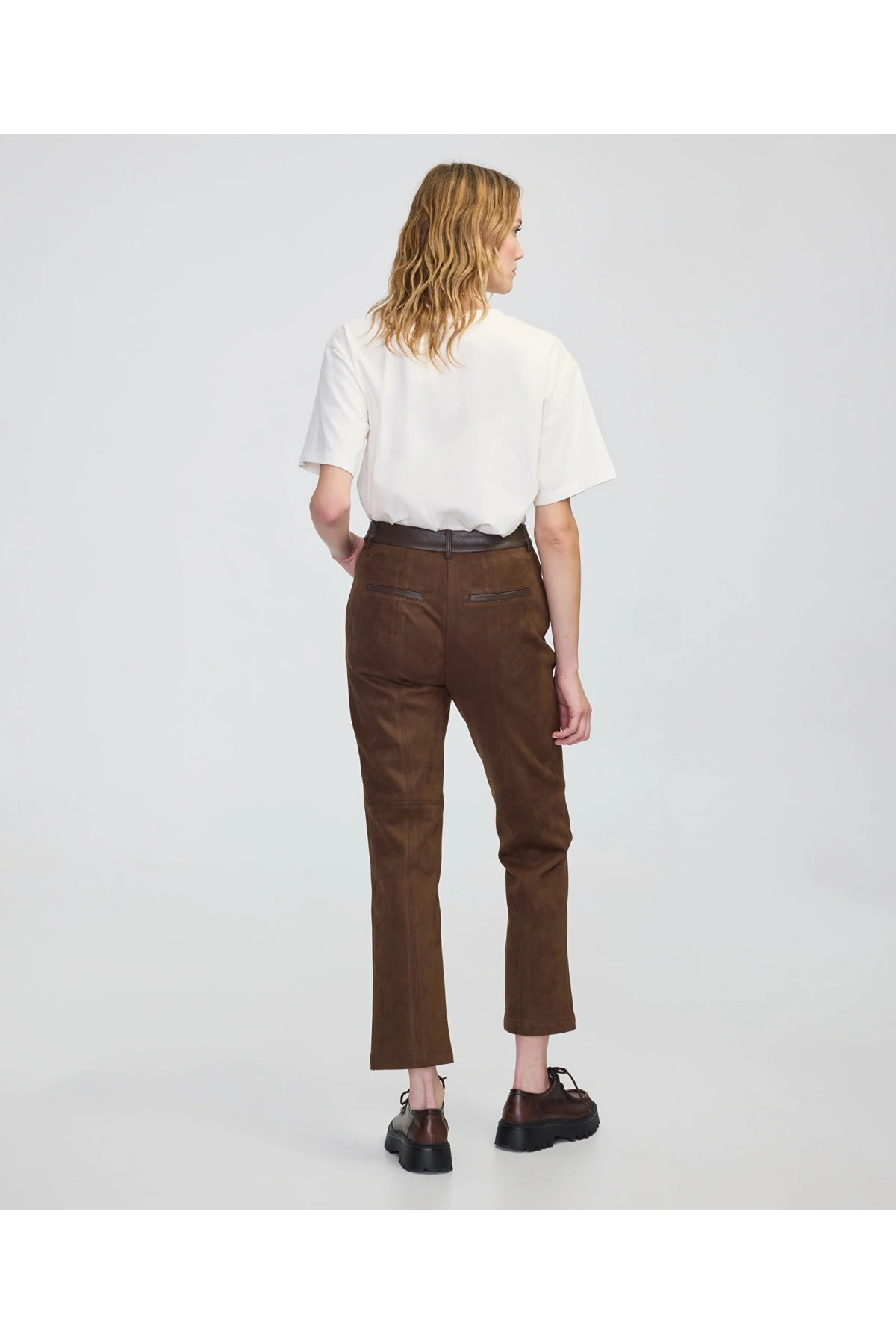 İpekyol Süet Görünümlü Suni Deri Pantolon IW6250003221