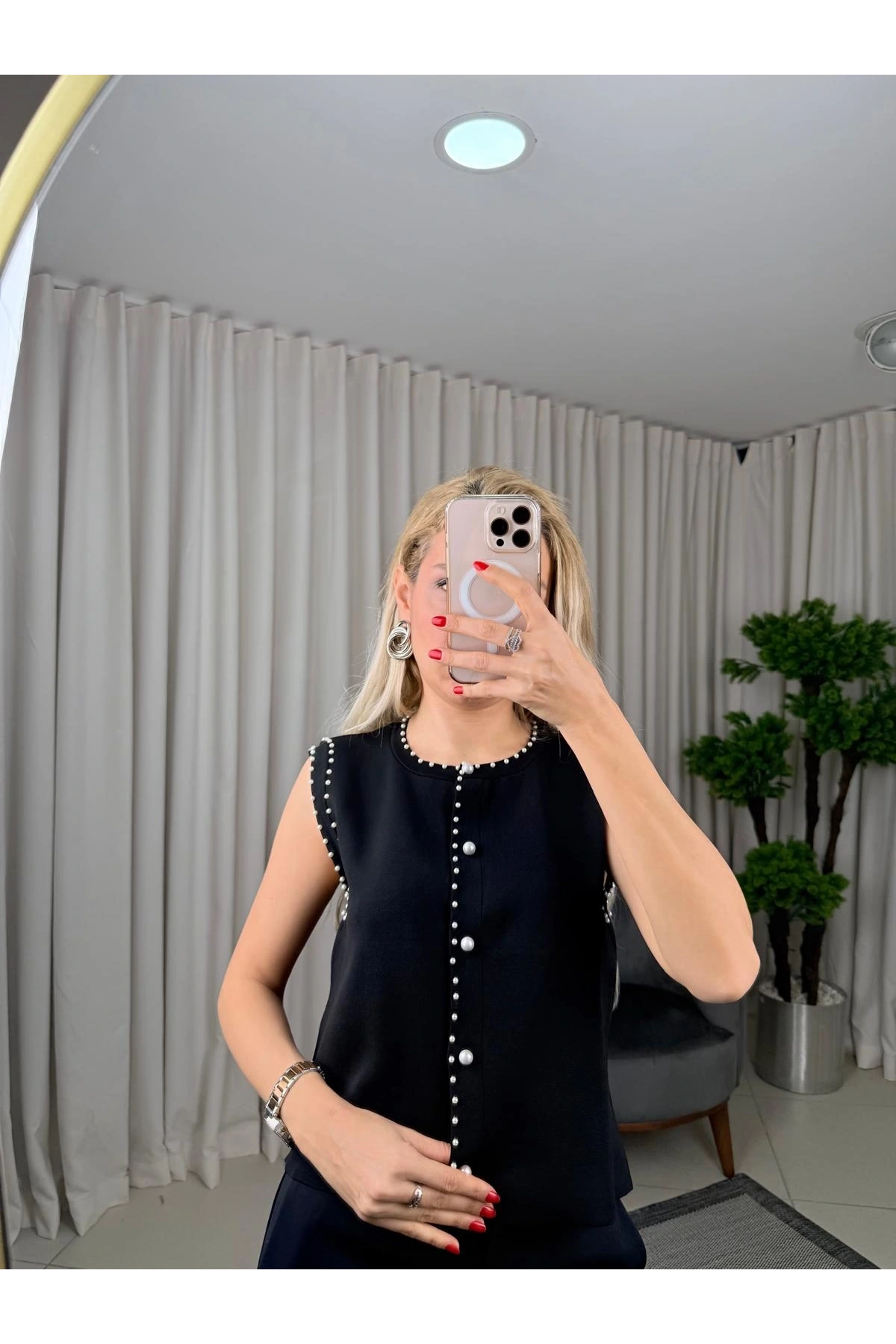 İpekyol Suni İnci Aksesuarlı Triko IS1250050083 Siyah