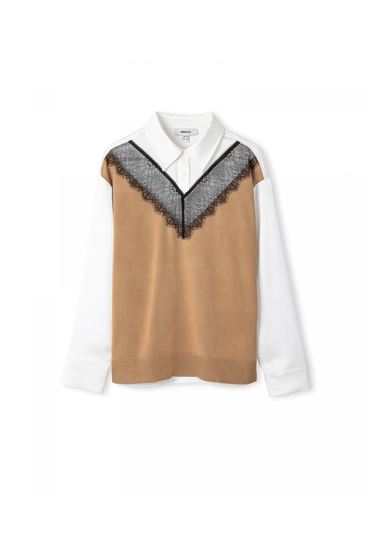 İpekyol Triko Mix Colorblock Gömlek IW6250025134