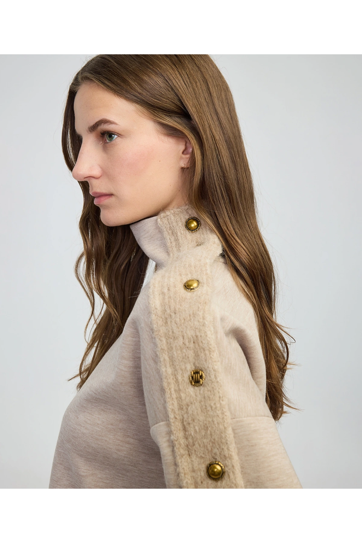 İpekyol Triko Mix Dik Yaka Sweatshirt IW6250091053