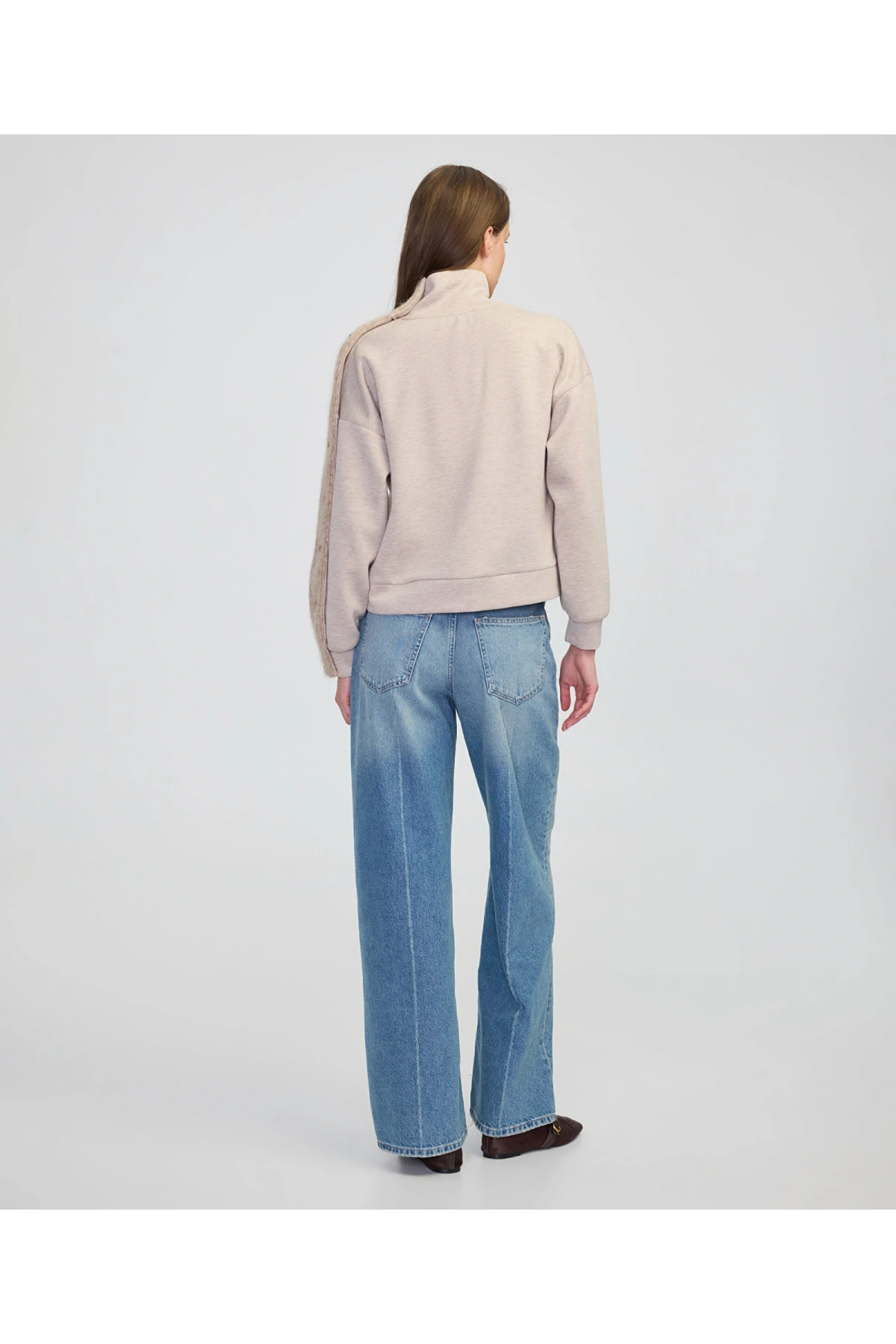 İpekyol Triko Mix Dik Yaka Sweatshirt IW6250091053