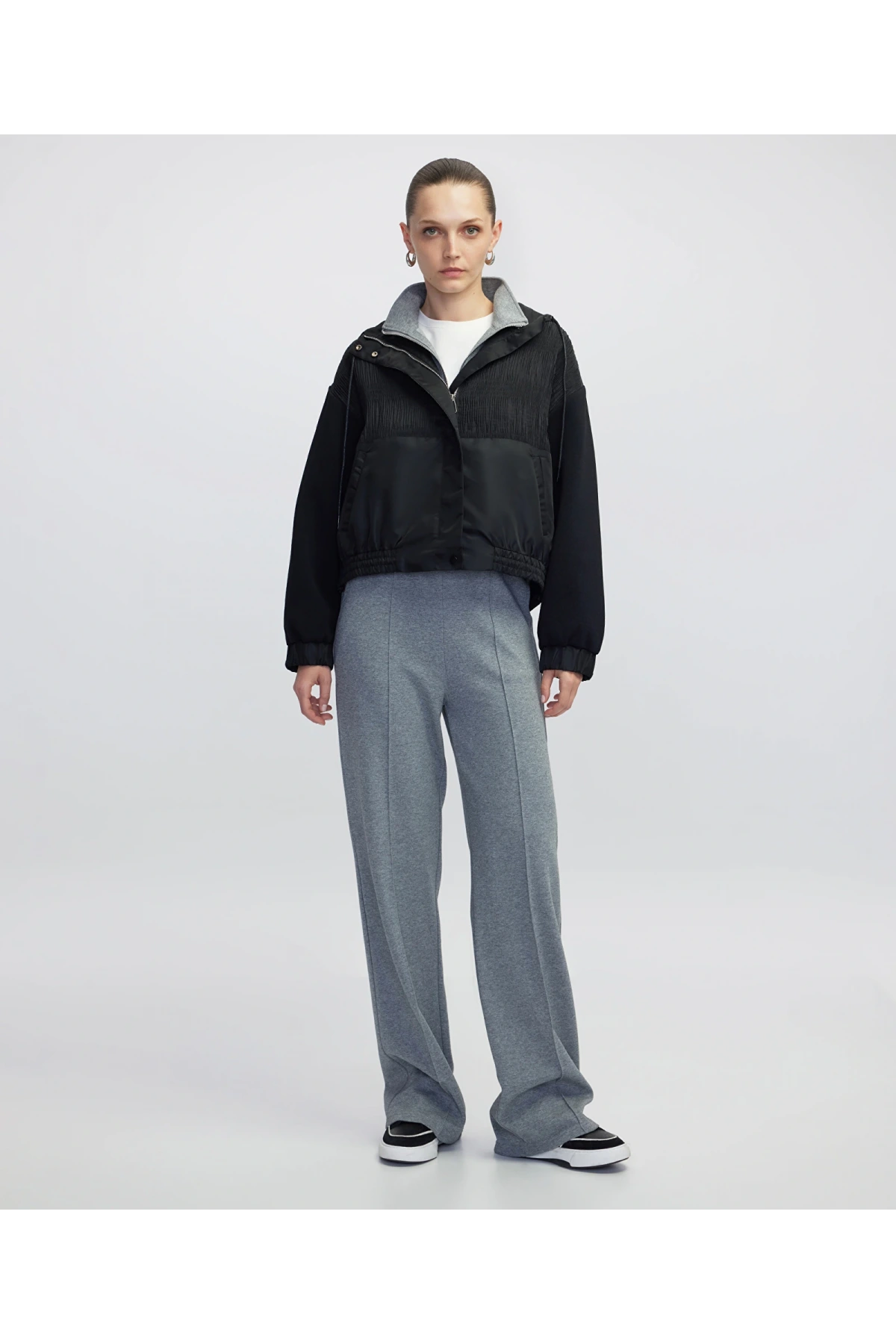 İpekyol Triko Mix Elastik Bel Kadın Siyah Mont IW6250012192