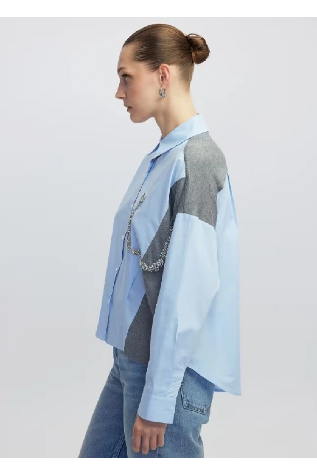 İpekyol Triko Mix İşlemeli Gömlek IW6250025094