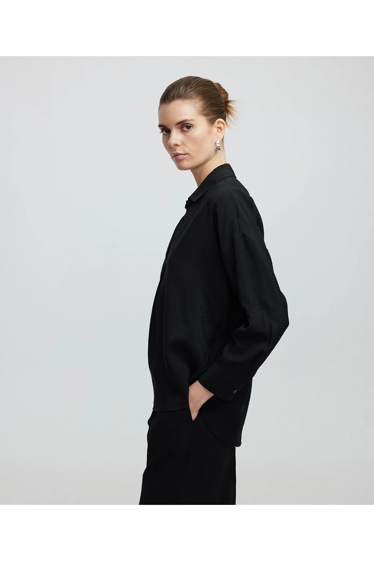 İpekyol Triko Mix Kadın Siyah Gömlek IS1250025120