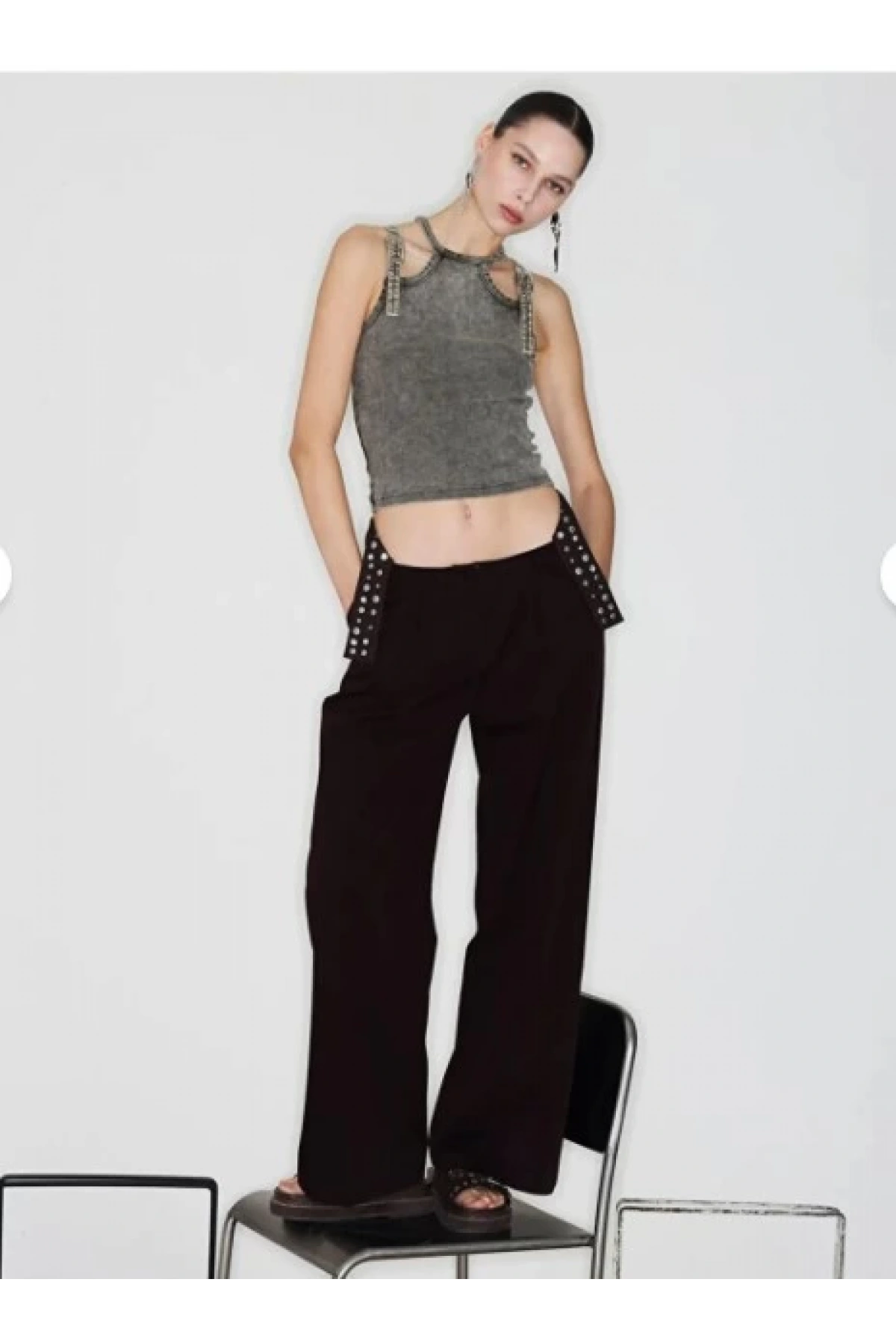 İpekyol Trok Ve Strass Taş Baskılı Pantolon TS1250003229