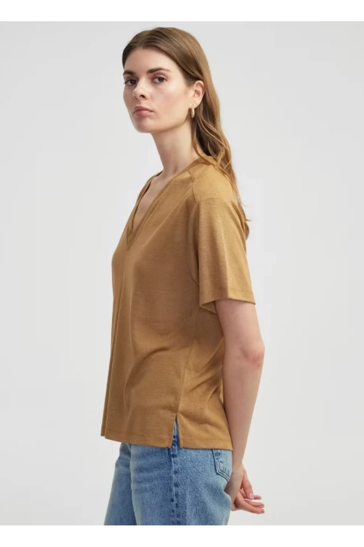 İpekyol V Yaka Basic T-Shirt IS1250070169