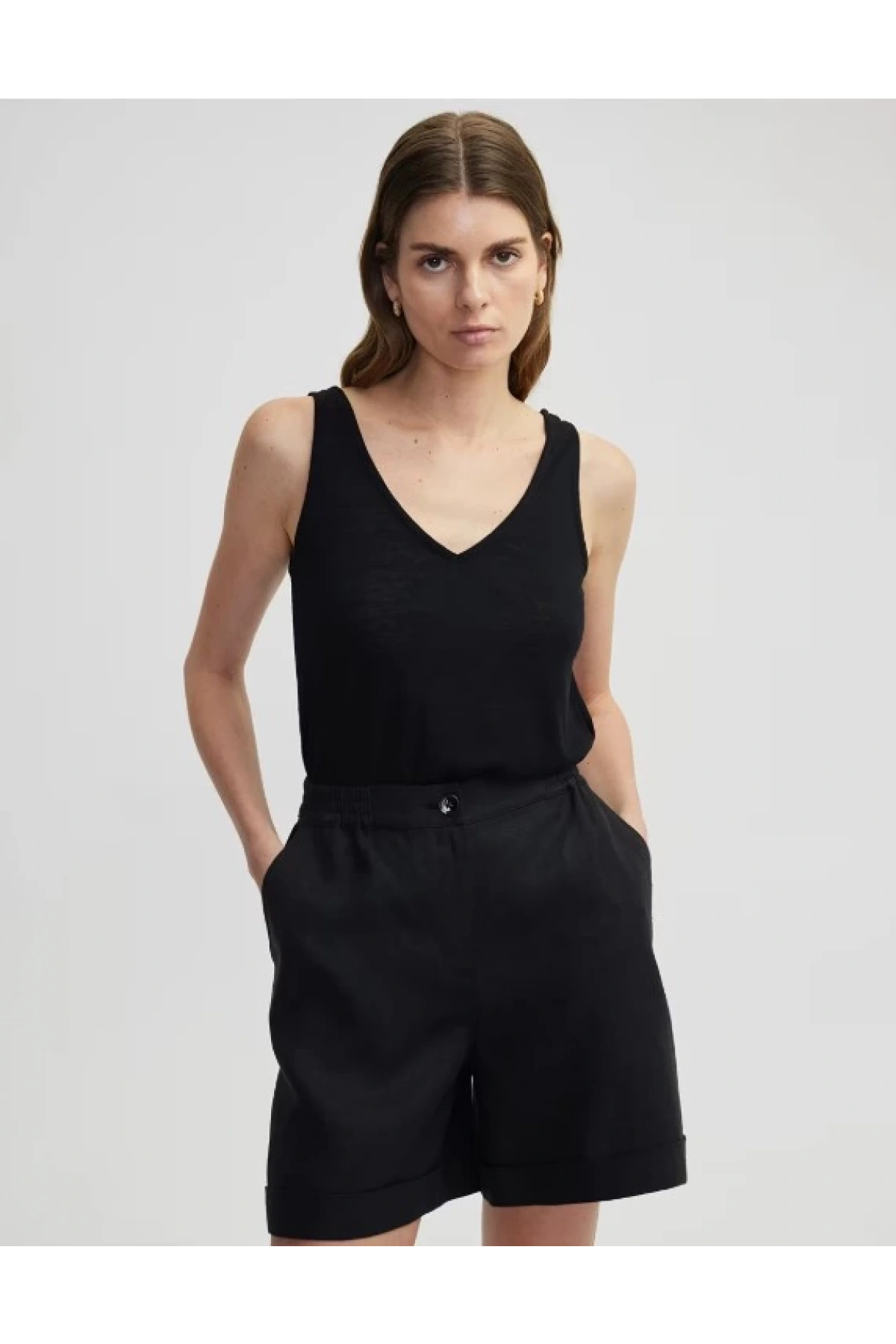 İpekyol V Yaka Basic T-shirt IS1250070183