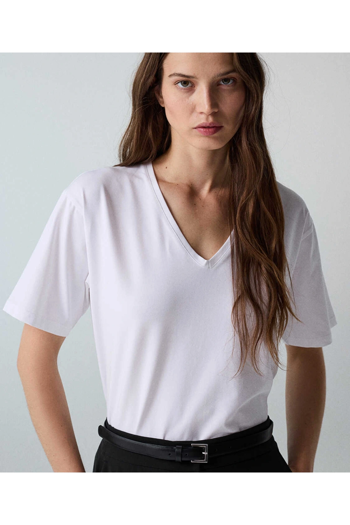 İpekyol V Yaka Basic T-Shirt IW6260070138