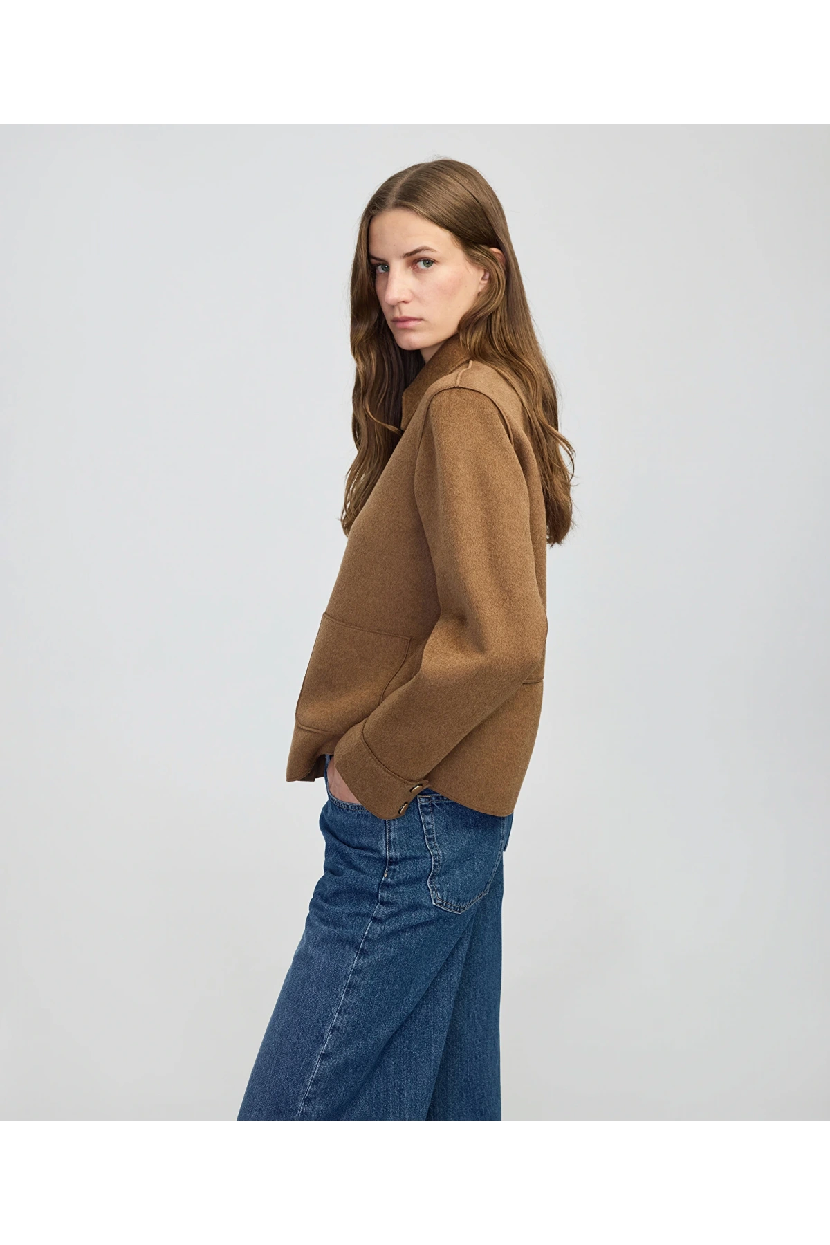 İpekyol Yün İçerikli Kadın Kamel Gömlek Ceket IW6250005105