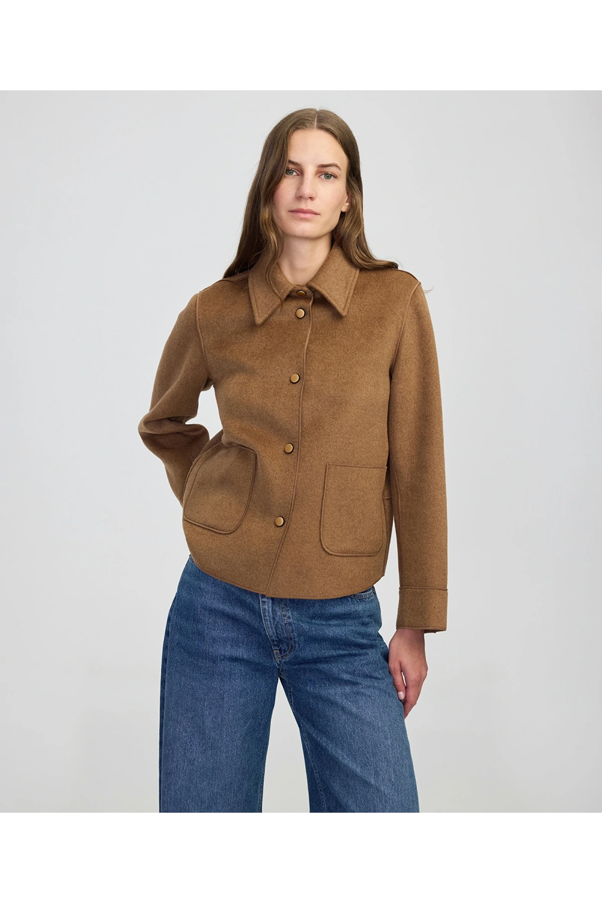 İpekyol Yün İçerikli Kadın Kamel Gömlek Ceket IW6250005105