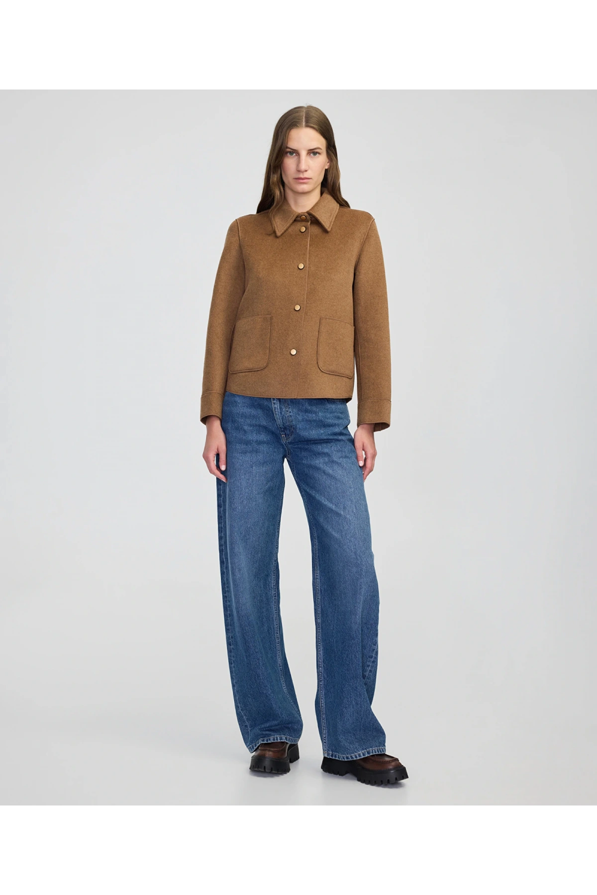 İpekyol Yün İçerikli Kadın Kamel Gömlek Ceket IW6250005105