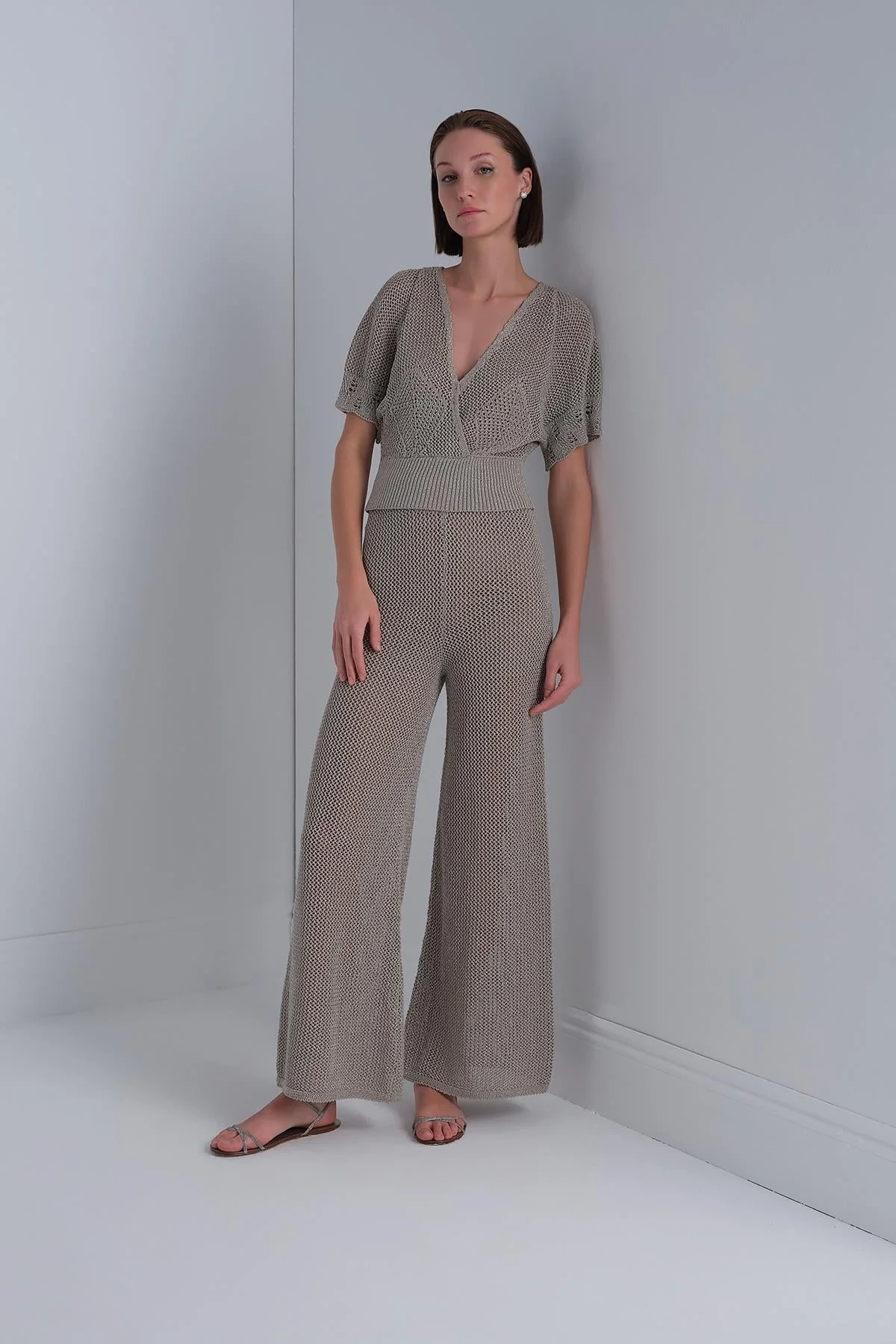 Join Us Kruvaze Yaka Kısa Kol Bluz 2025S112