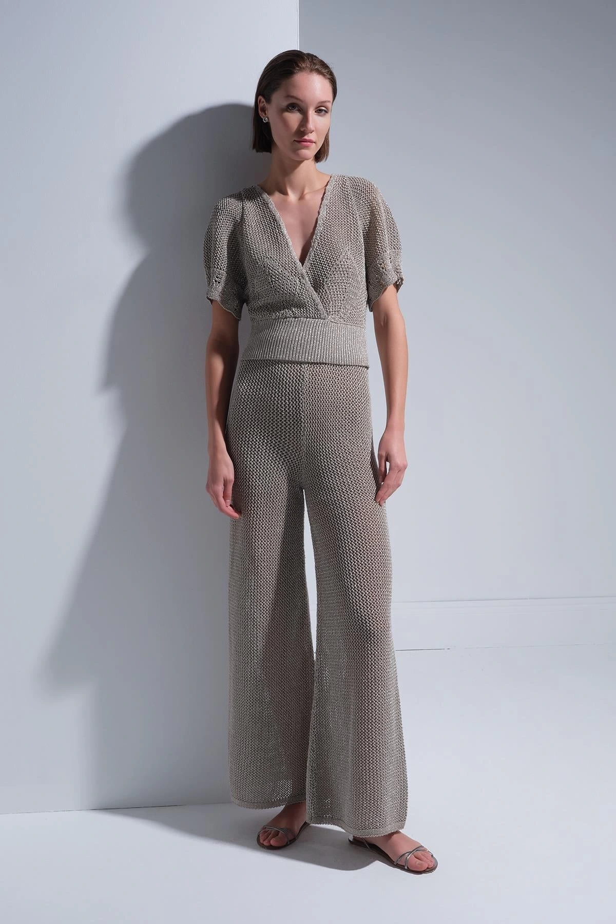 Join Us Kruvaze Yaka Kısa Kol Bluz 2025S112