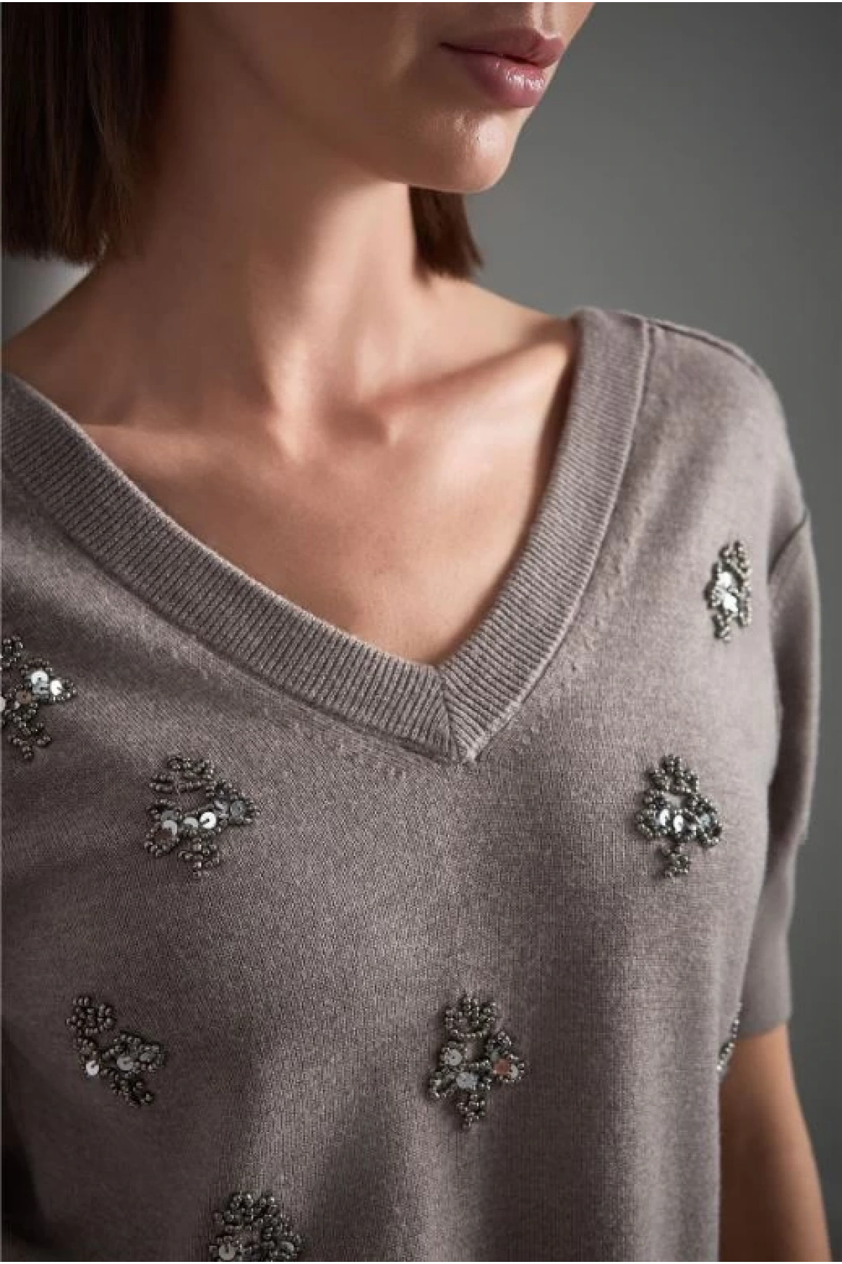 Join Us l Elişi Taş İşlemeli Triko Bluz 2526W163