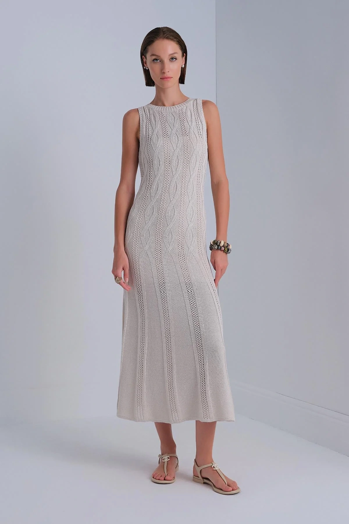 Join Us Saç Örgü Detaylı Kuşaklı Mini Elbise 2025S022