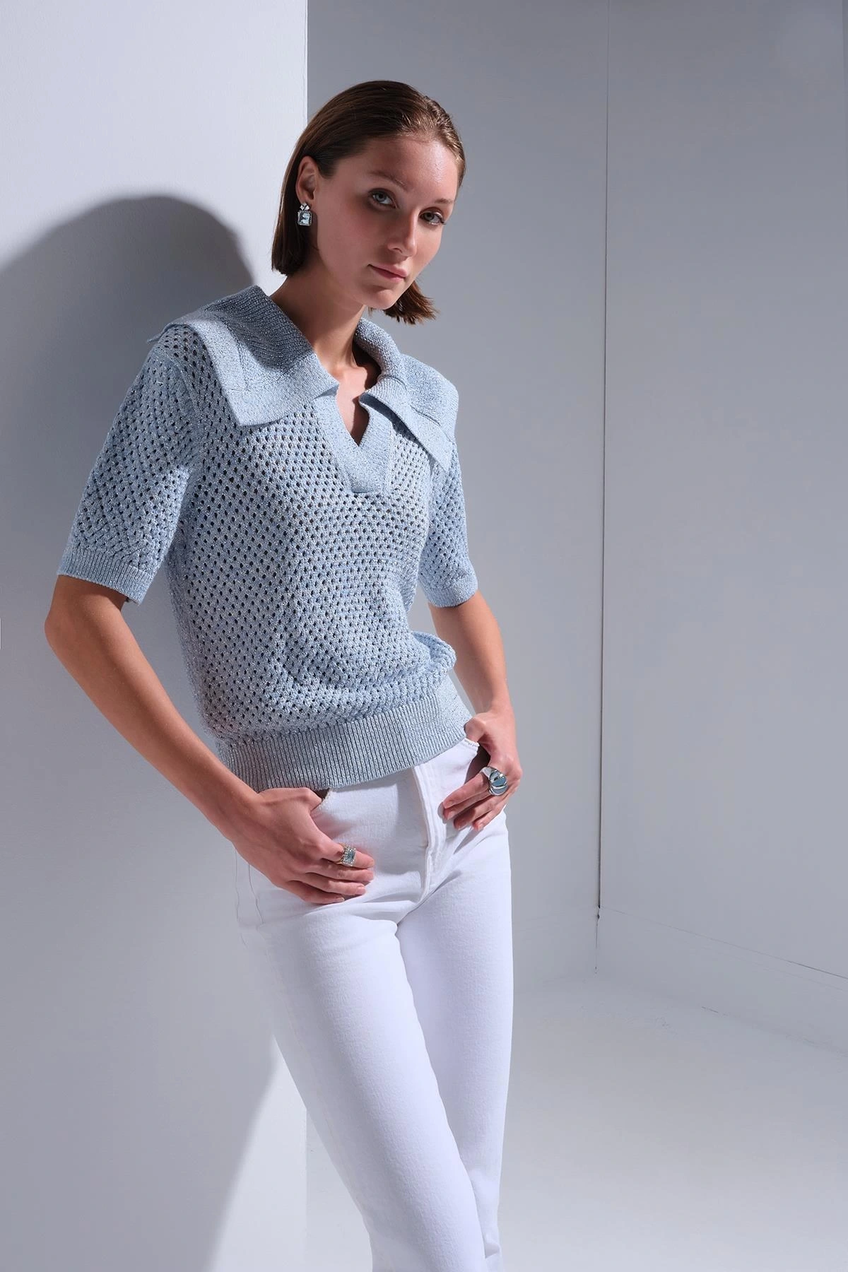 Join Us Sim Detaylı Polo Yaka Bluz 2025S104