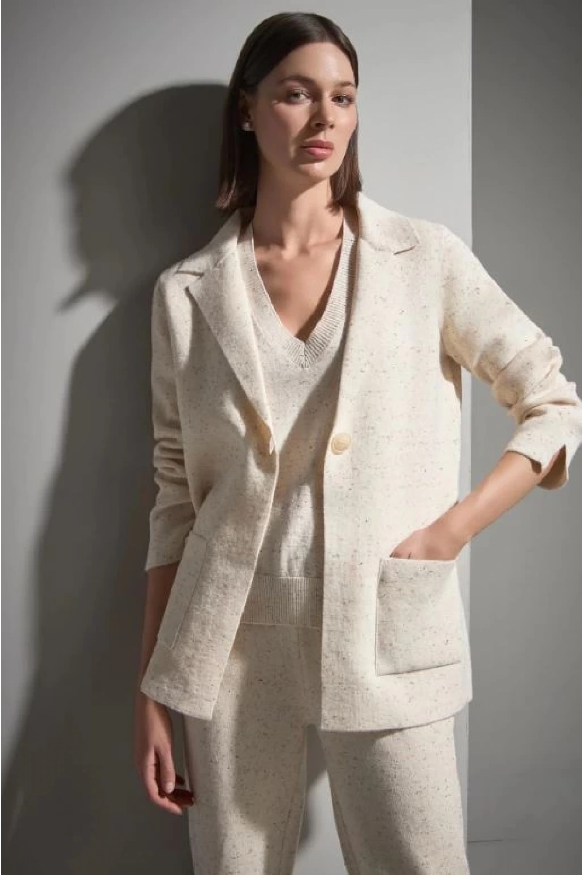 Join Us Tek Düğmeli Nopeli Triko Blazer Ceket 2526W001