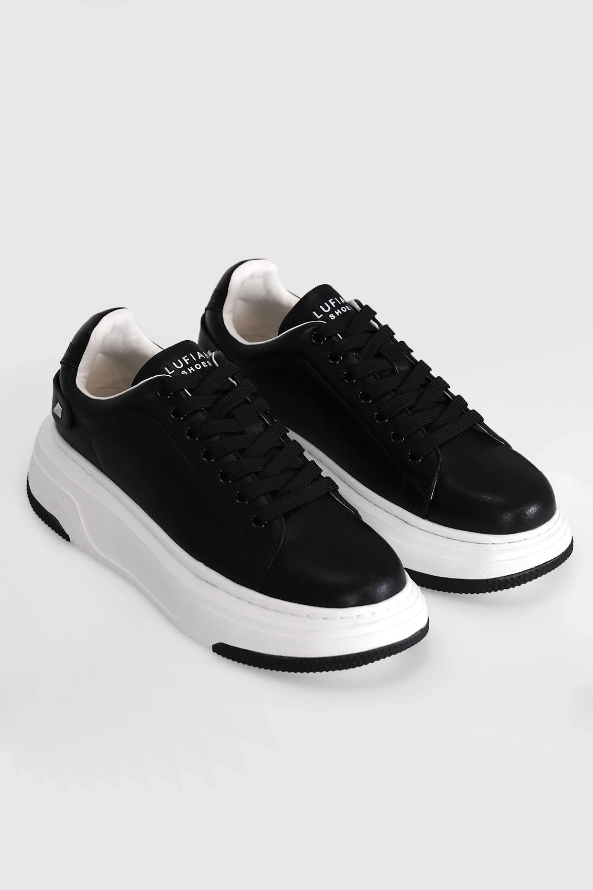 Lufian Adel Kadın Siyah Deri Sneaker Ayakkabı 121230017