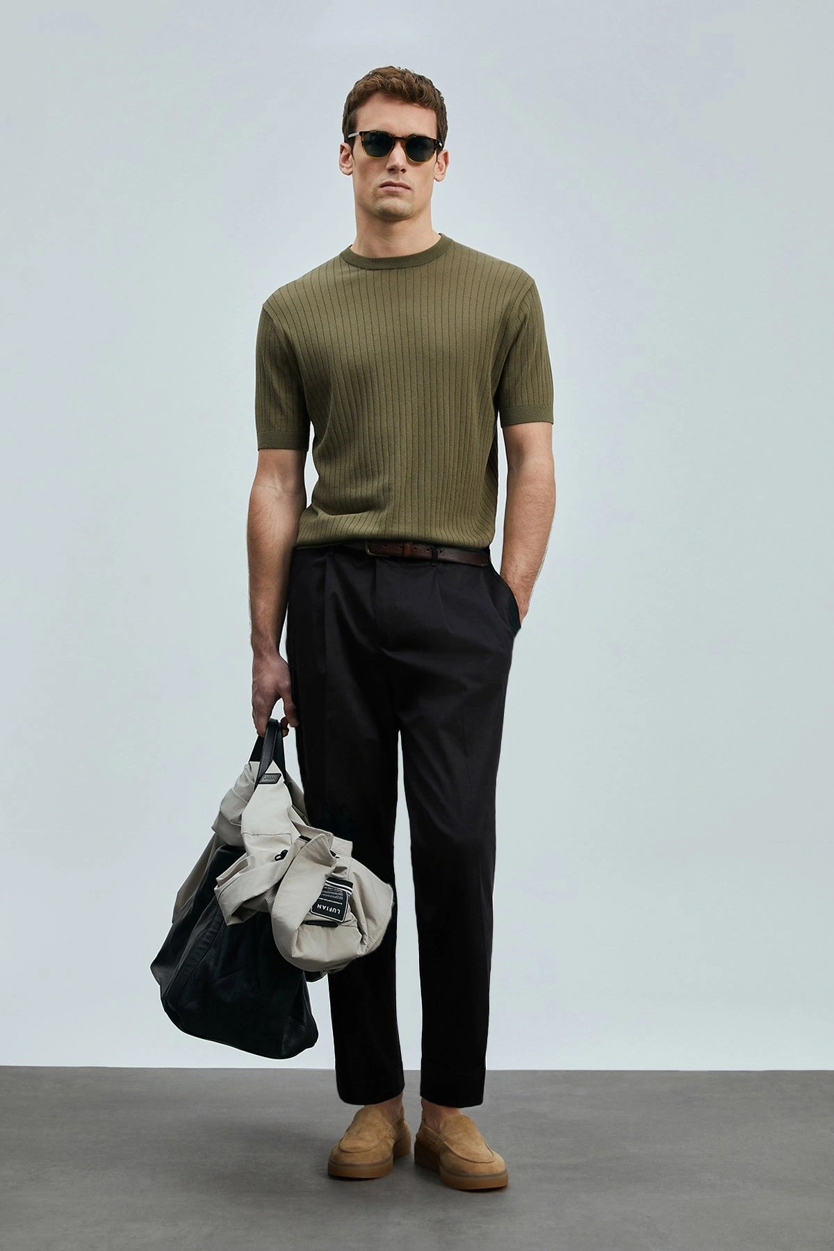 Lufian Albert Smart Chino Erkek Siyah Pantolon 111190345