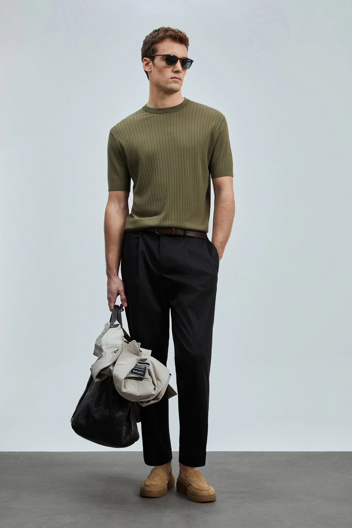 Lufian Albert Smart Chino Erkek Siyah Pantolon 111190345