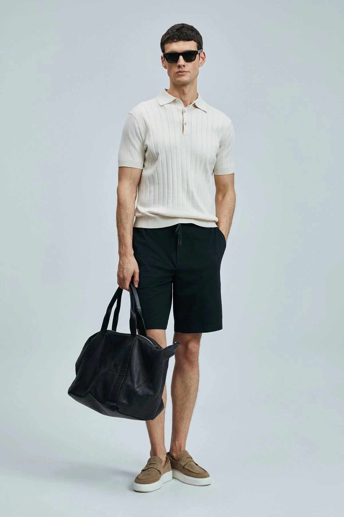 Lufian Erkek Aler Chino Slim Siyah Şort 111210079