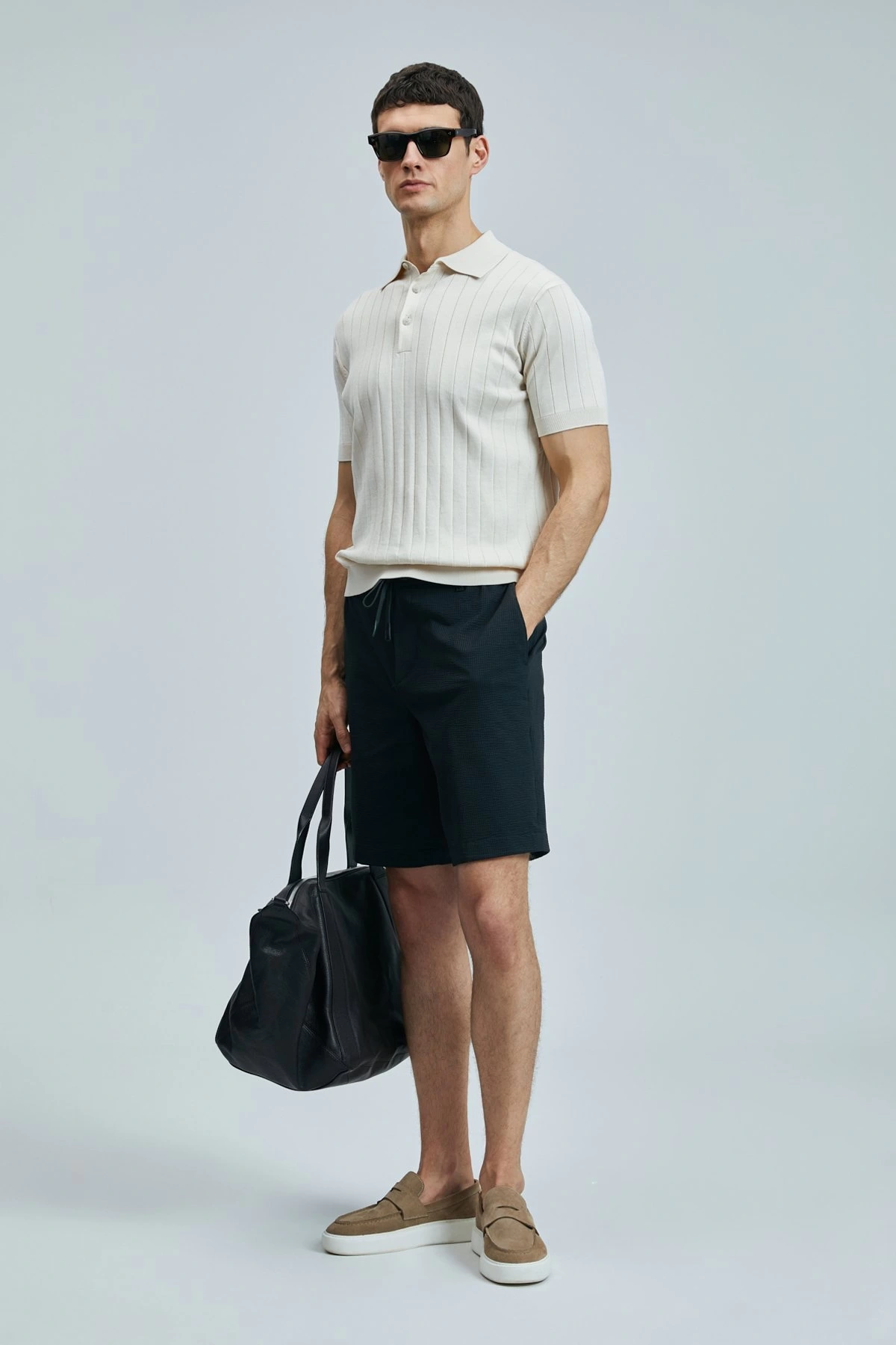 Lufian Erkek Aler Chino Slim Siyah Şort 111210079