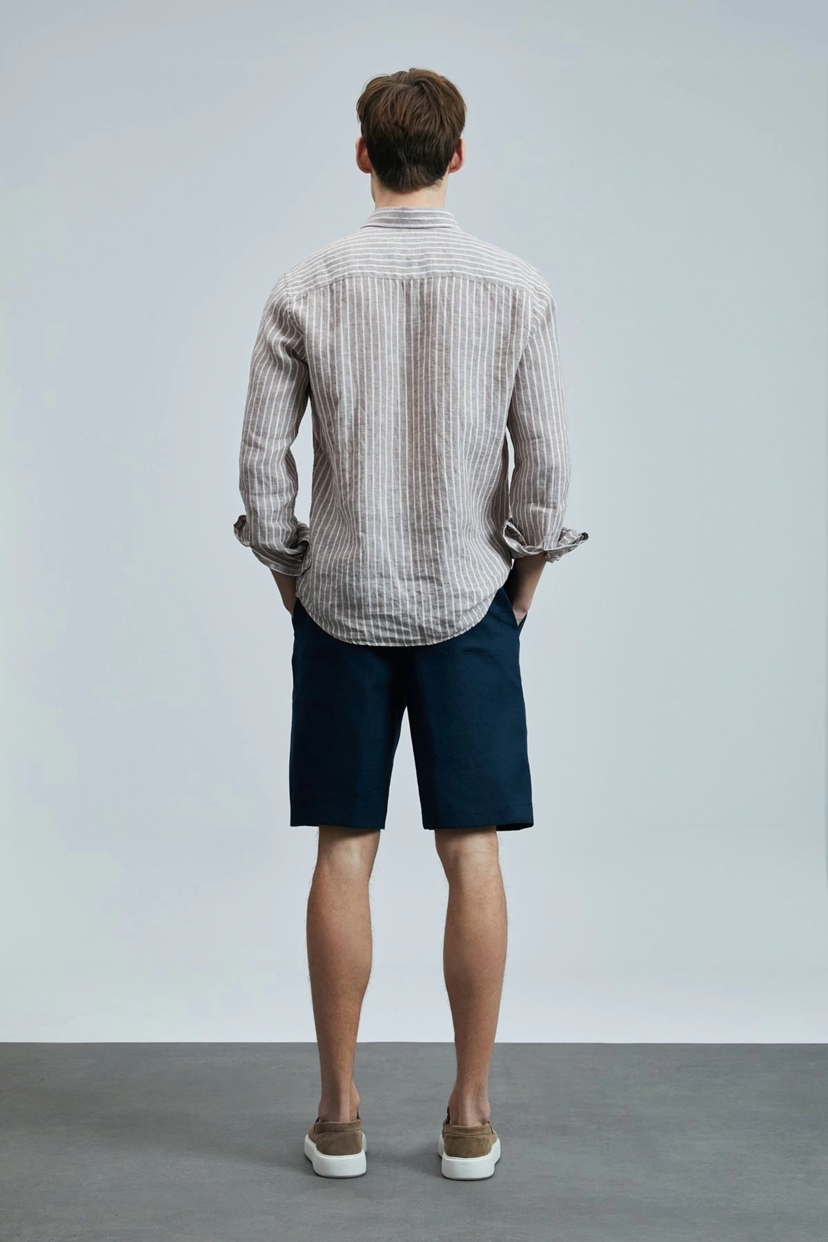 Lufian Erkek Alfred Keten Pamuklu Regular Bej Gömlek 111010632