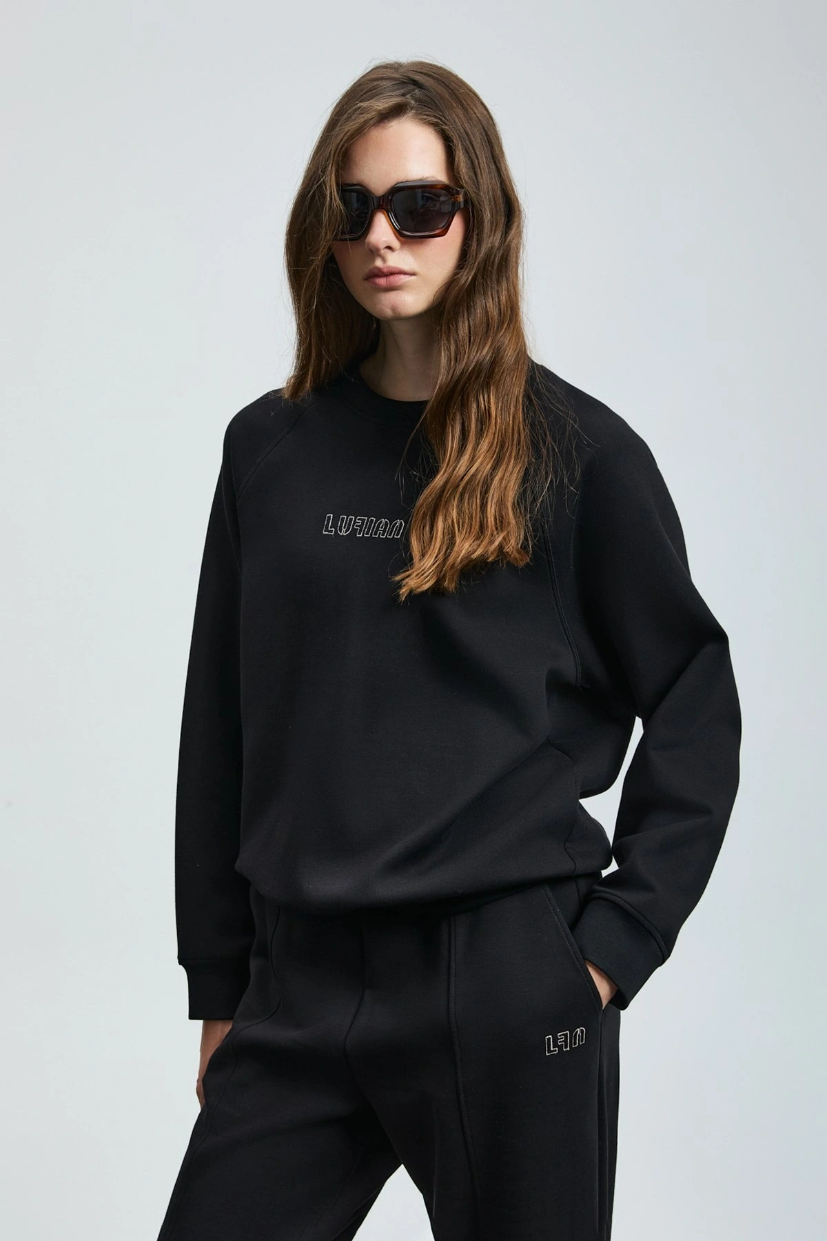 Lufian Alice Kadın Siyah Örme Sweatshirt 122030016