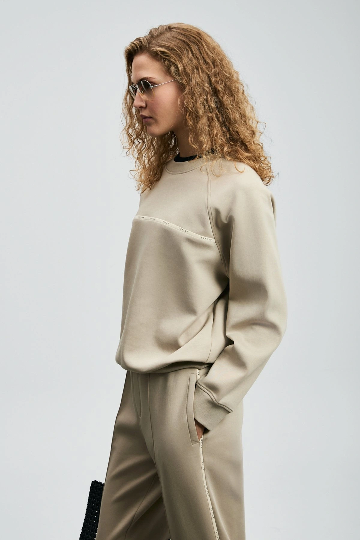 Lufian Angelina Kadın Bej Örme Sweatshirt 122030019