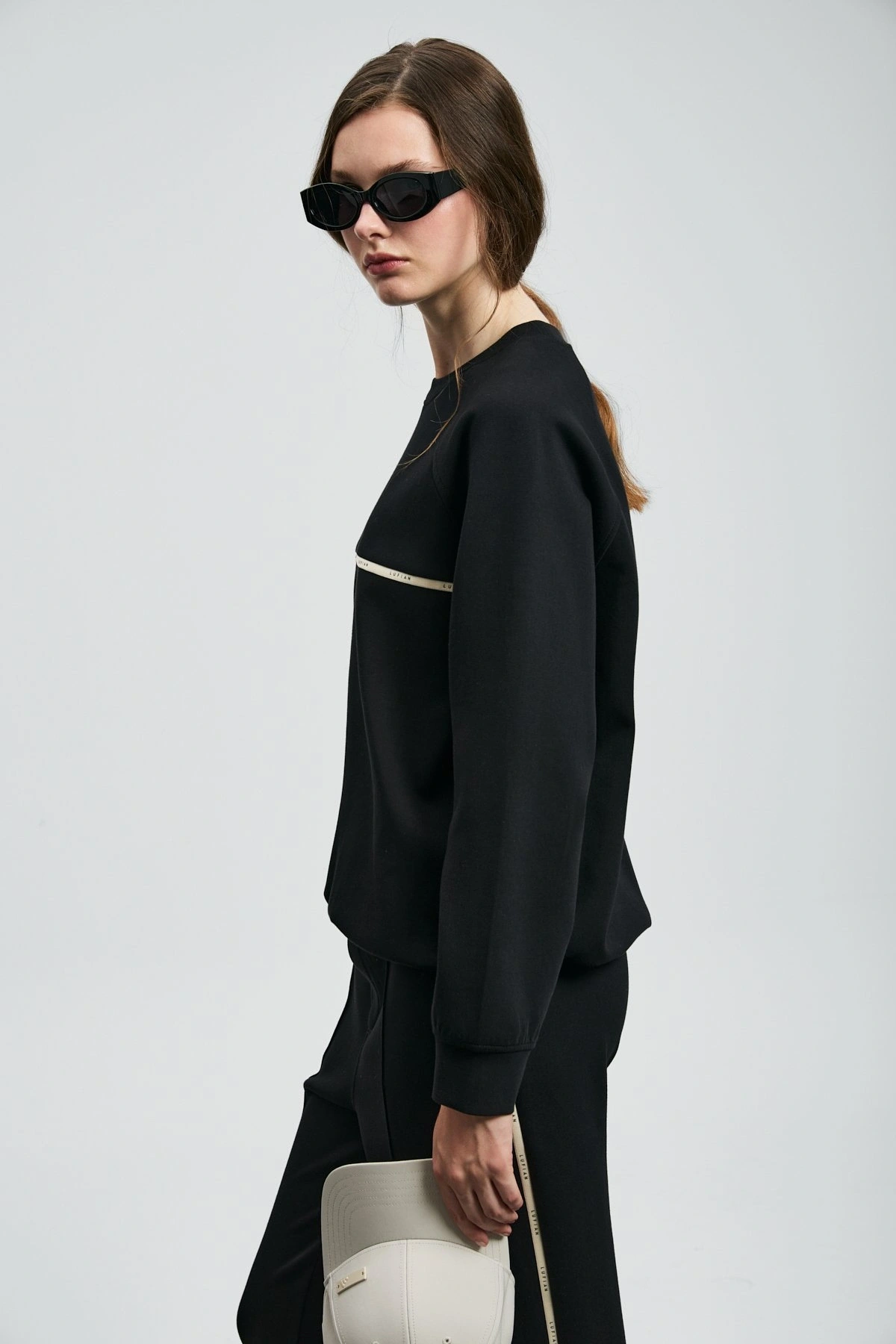 Lufian Angelina Kadın Siyah Örme Sweatshirt 122030019