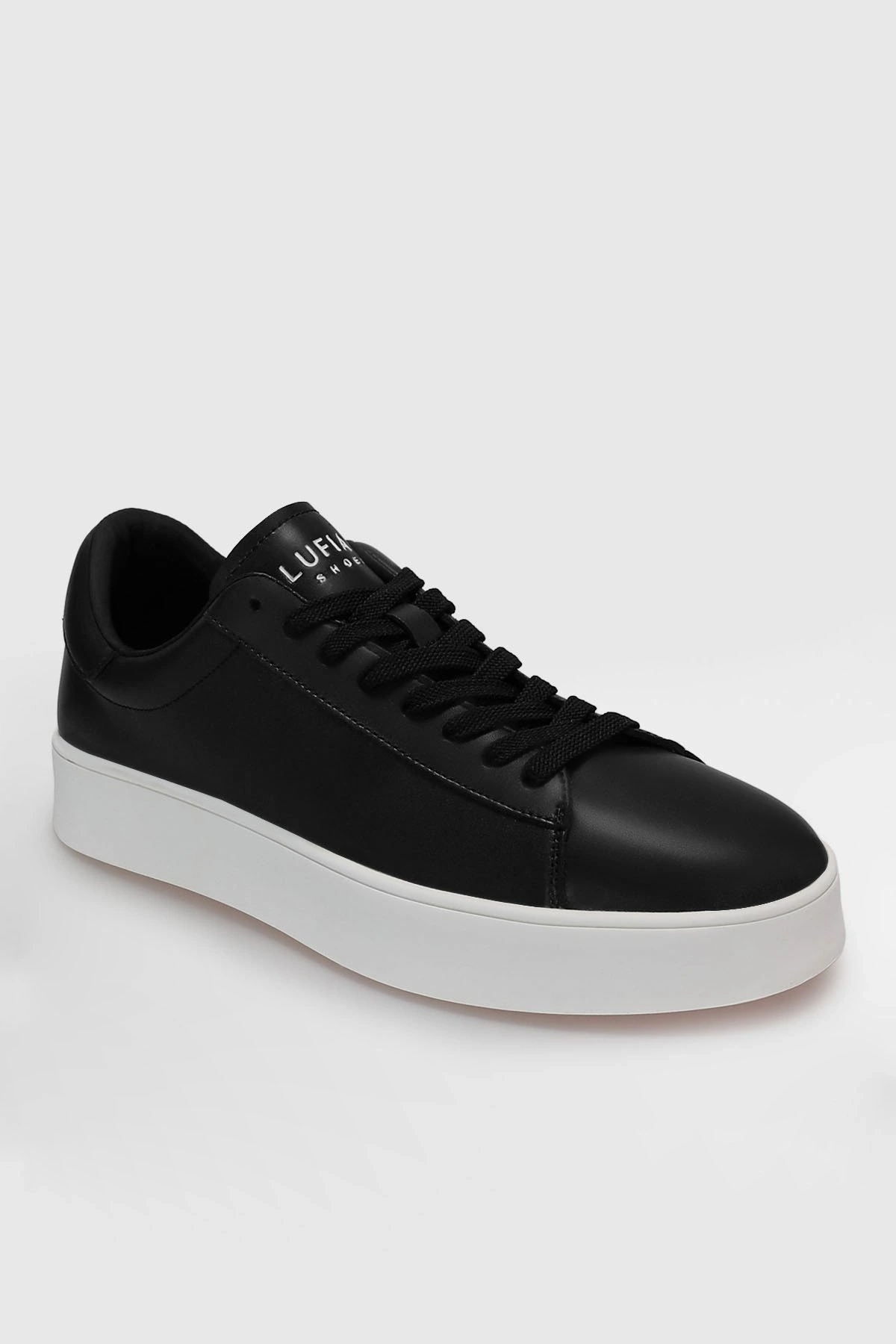 Lufian Anton Erkek Siyah Deri Sneaker Ayakkabı 111230254