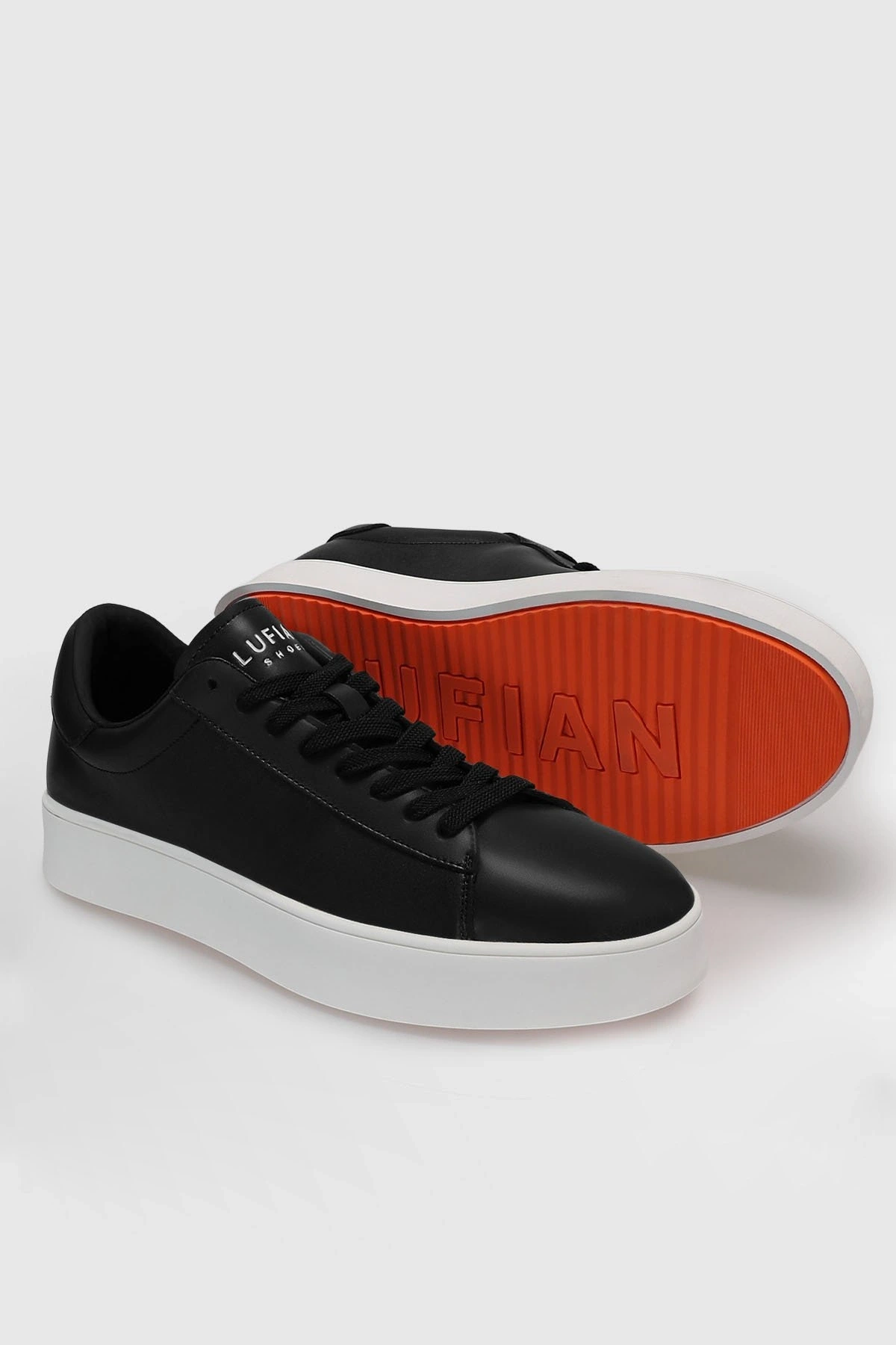 Lufian Anton Erkek Siyah Deri Sneaker Ayakkabı 111230254