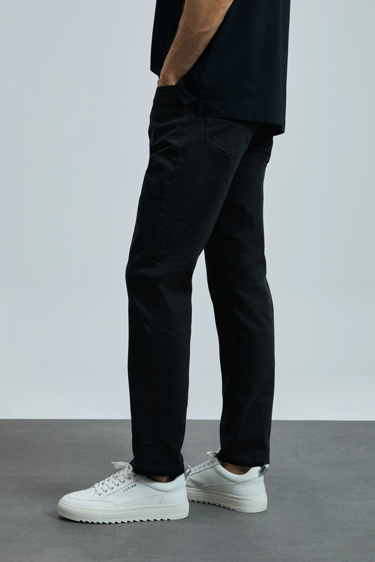 Lufian Erkek Anton Slim Fit Siyah Pantolon 111200206