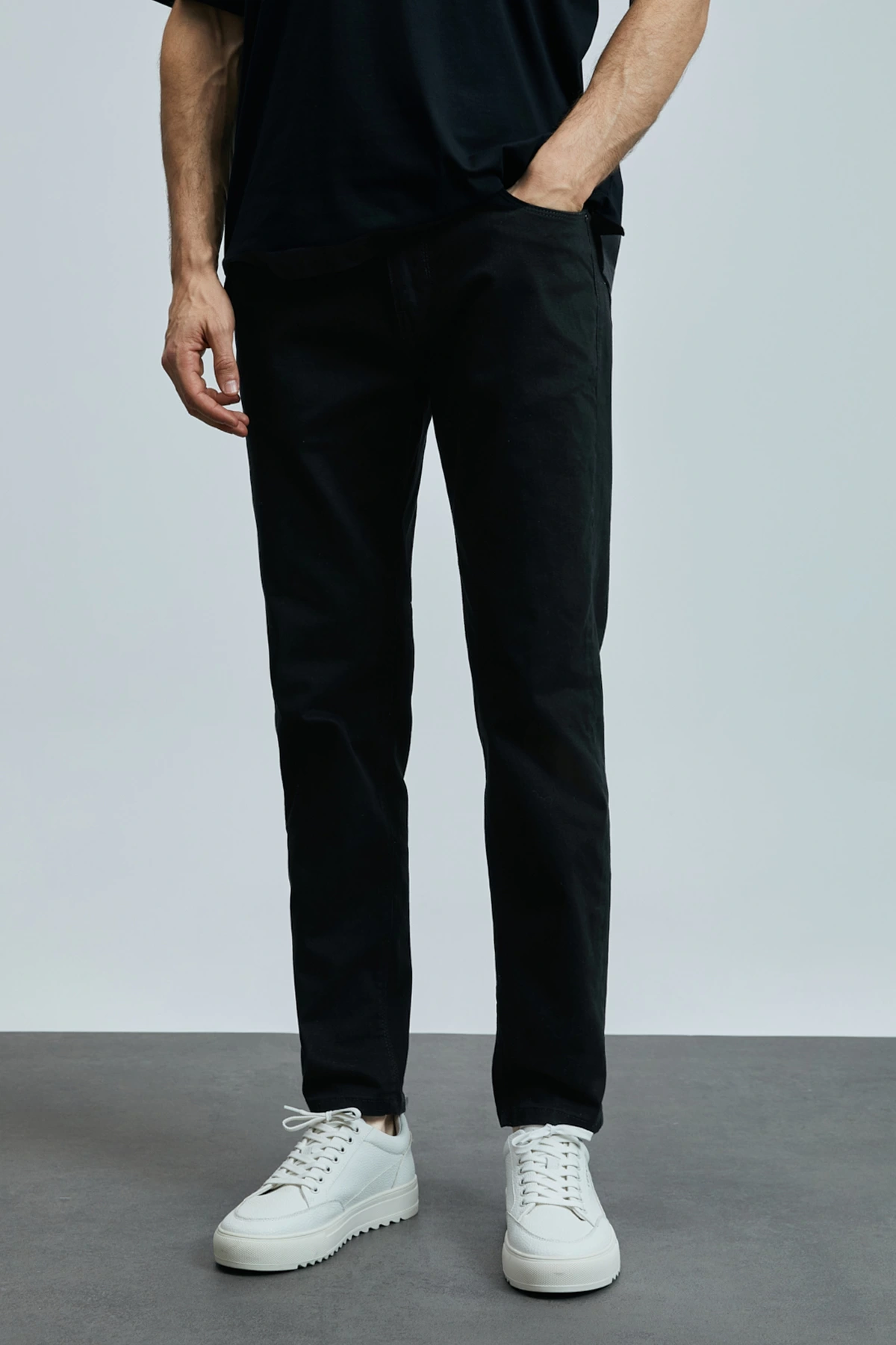 Lufian Erkek Anton Slim Fit Siyah Pantolon 111200206