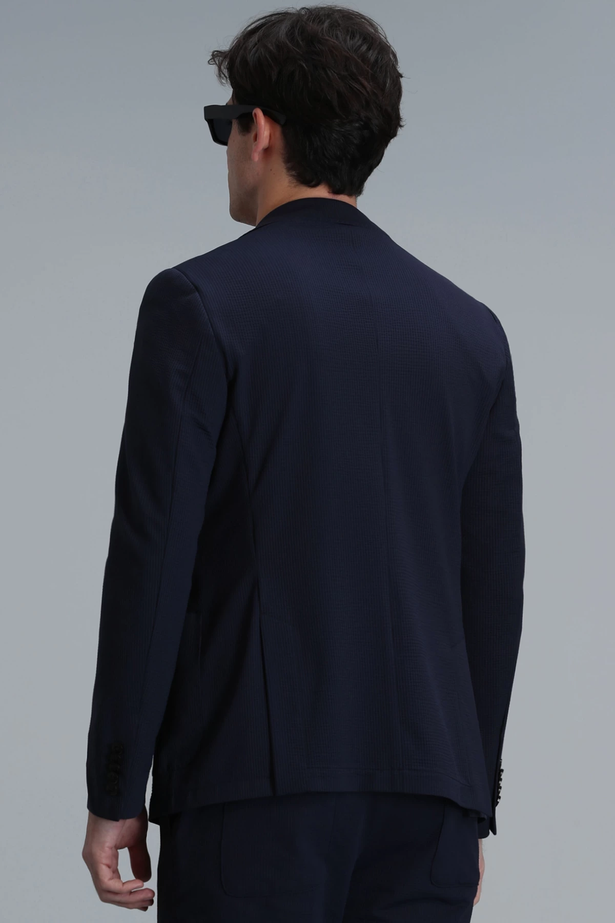 Lufian Erkek Asel Spor Slim Fit Lacivert Blazer Ceket 111140170