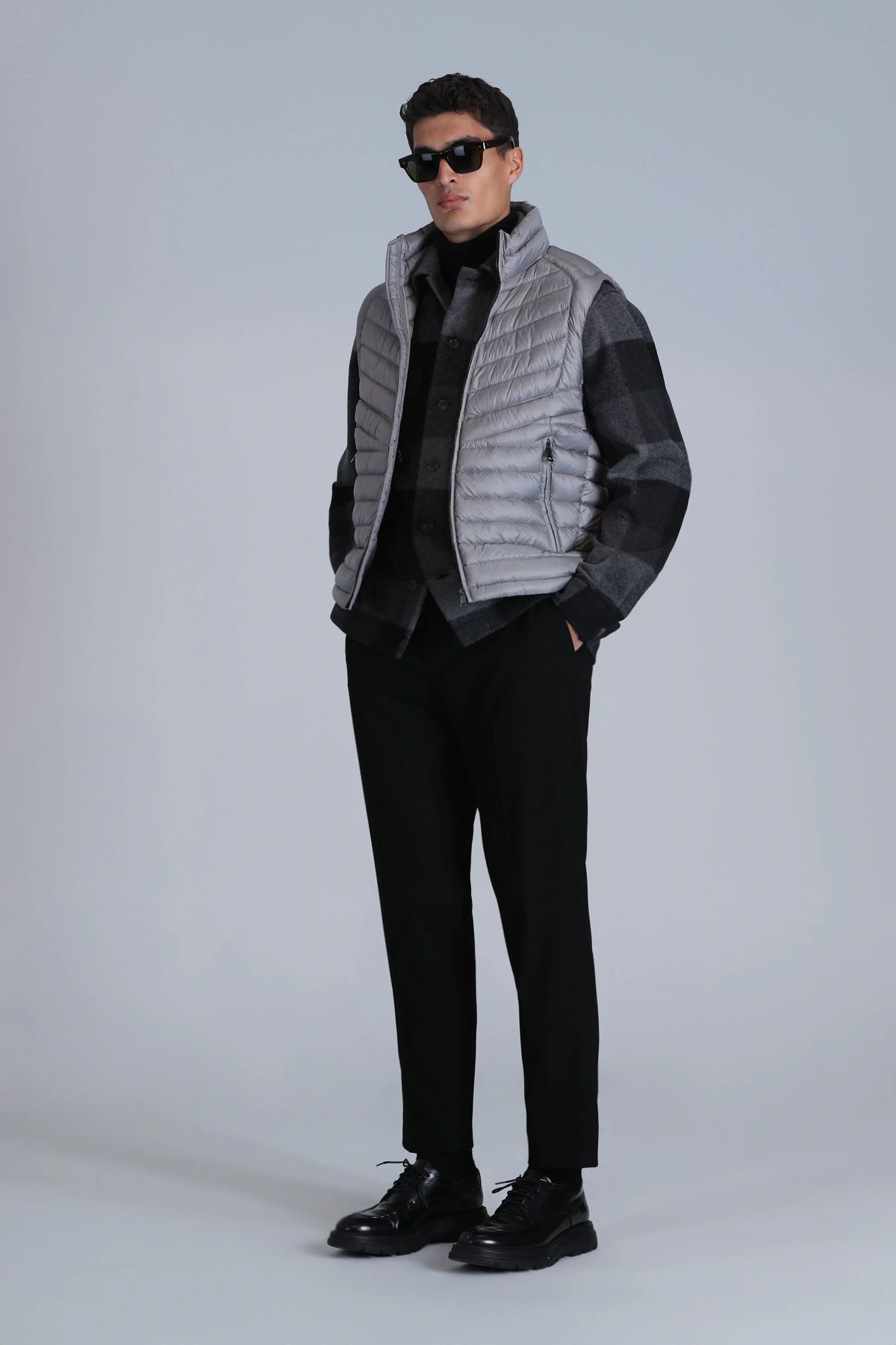 Lufian Axel Kaz Tüyü Erkek Gri Yelek 112130024