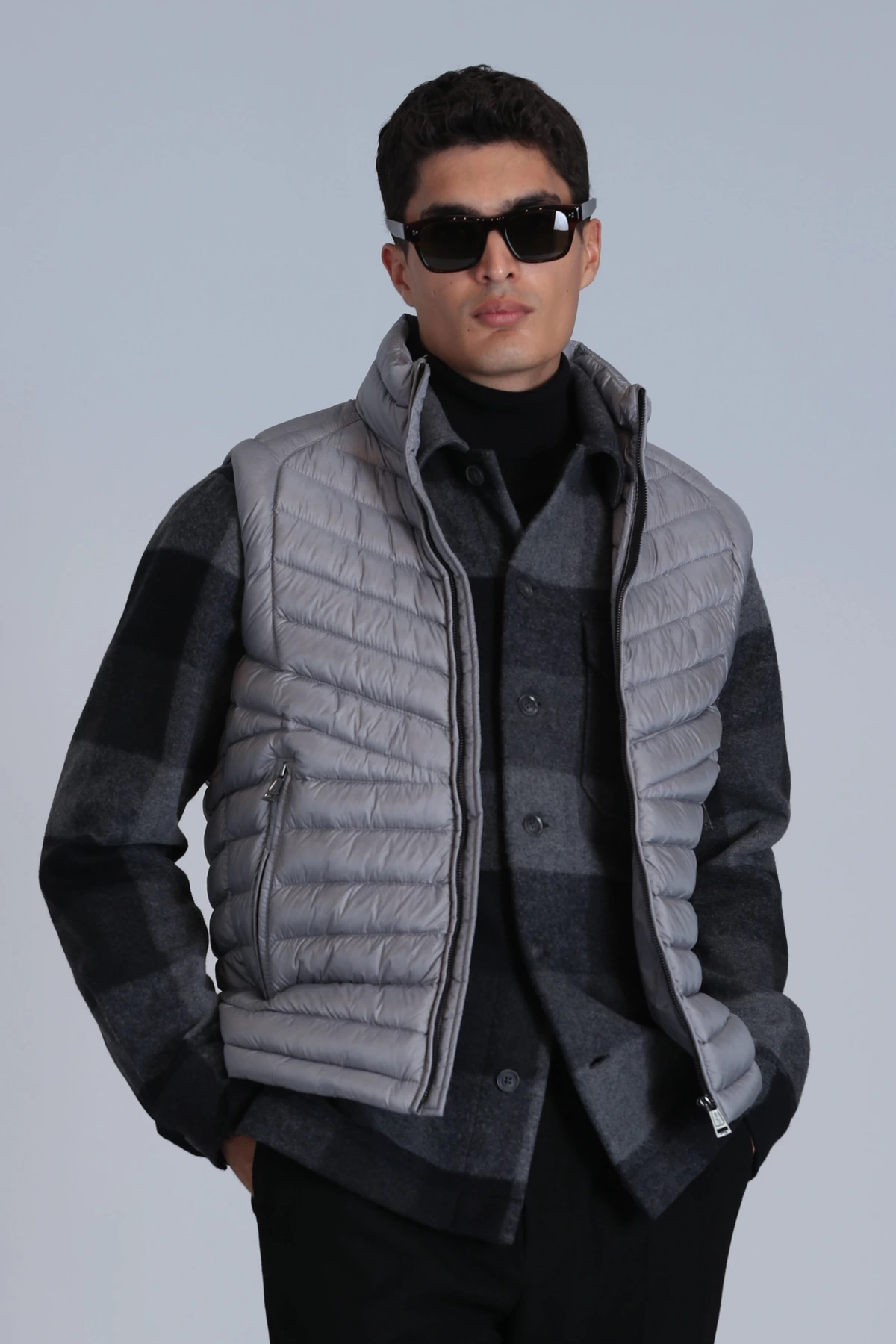 Lufian Axel Kaz Tüyü Erkek Gri Yelek 112130024