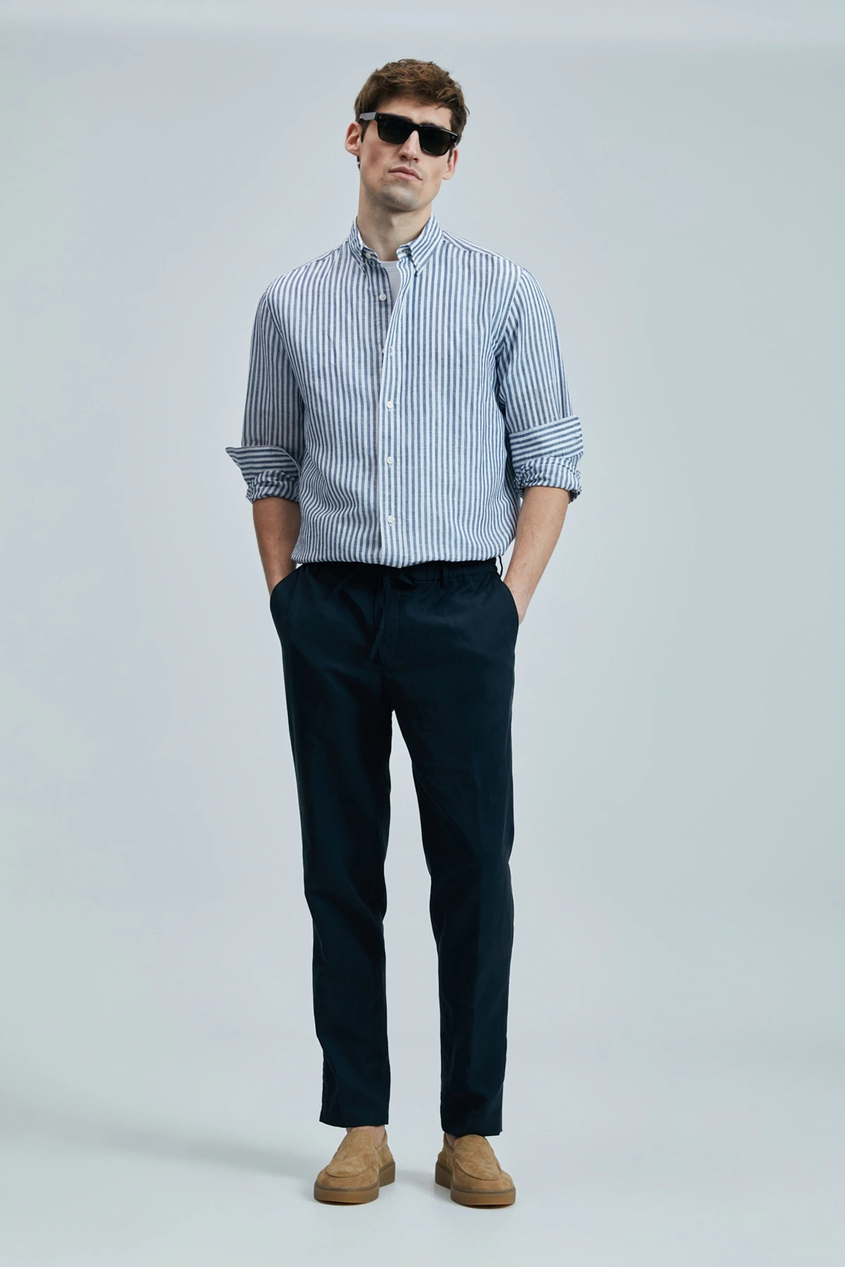 Lufian Erkek Bert Slim Fit Lacivert Pantolon 111190352