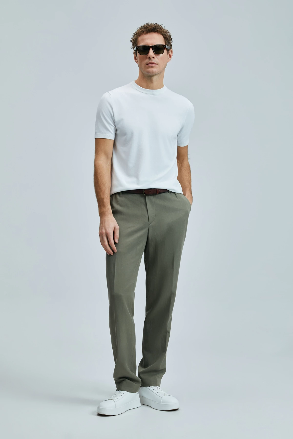 Lufian Erkek Bert Slim Fit Yeşil Pantolon 111190352