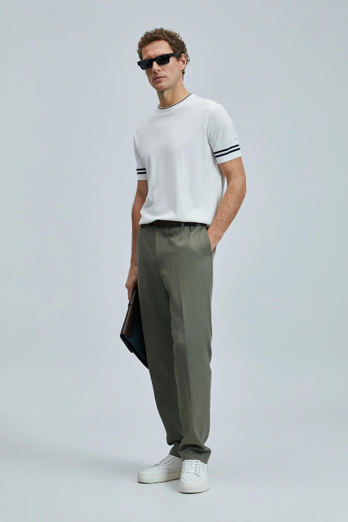 Lufian Erkek Bert Slim Fit Yeşil Pantolon 111190352