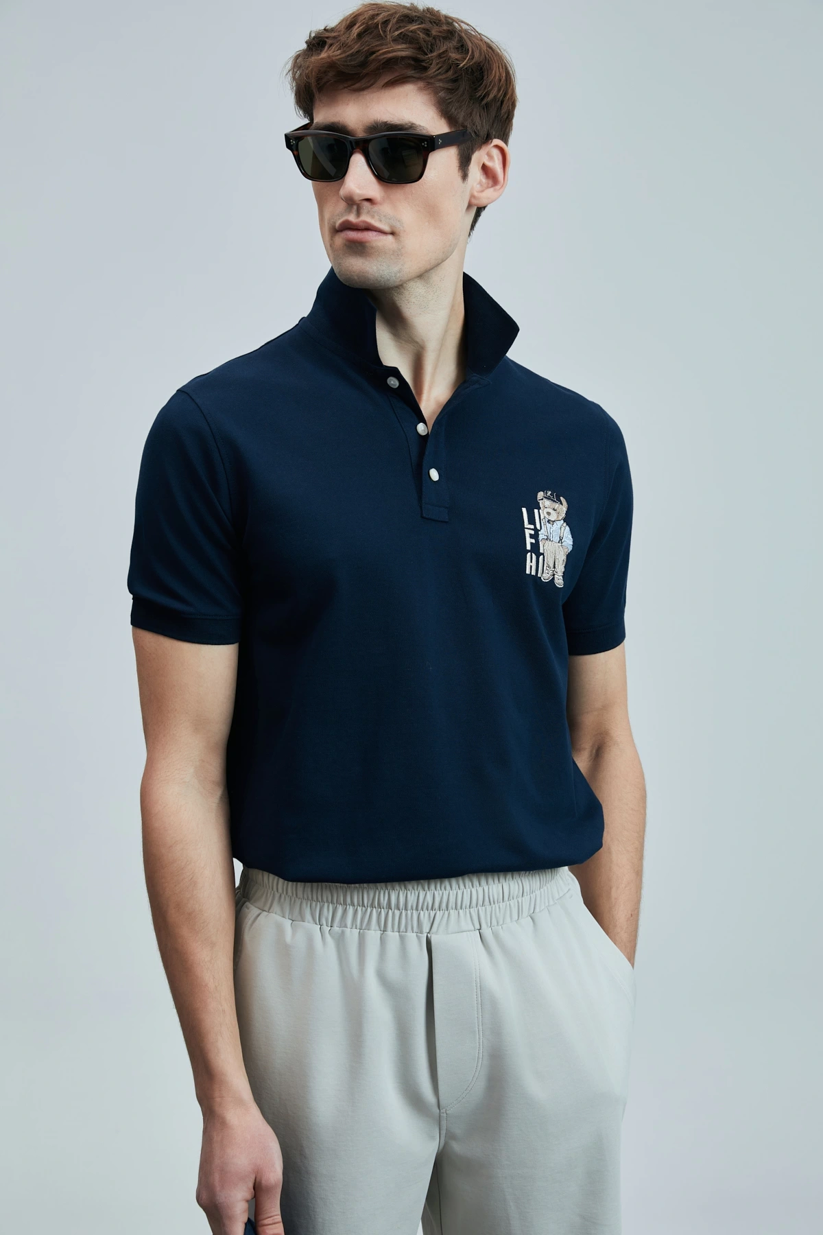 Lufian Erkek Best Polo Yaka Lacivert T-Shirt 111040220