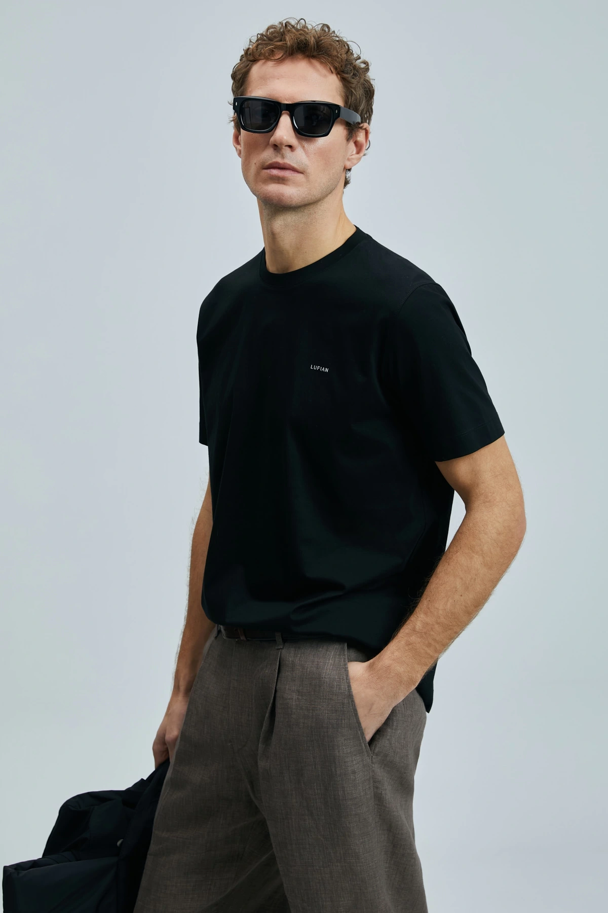 Lufian Erkek Bran Modern Grafik Siyah T-Shirt 111020262