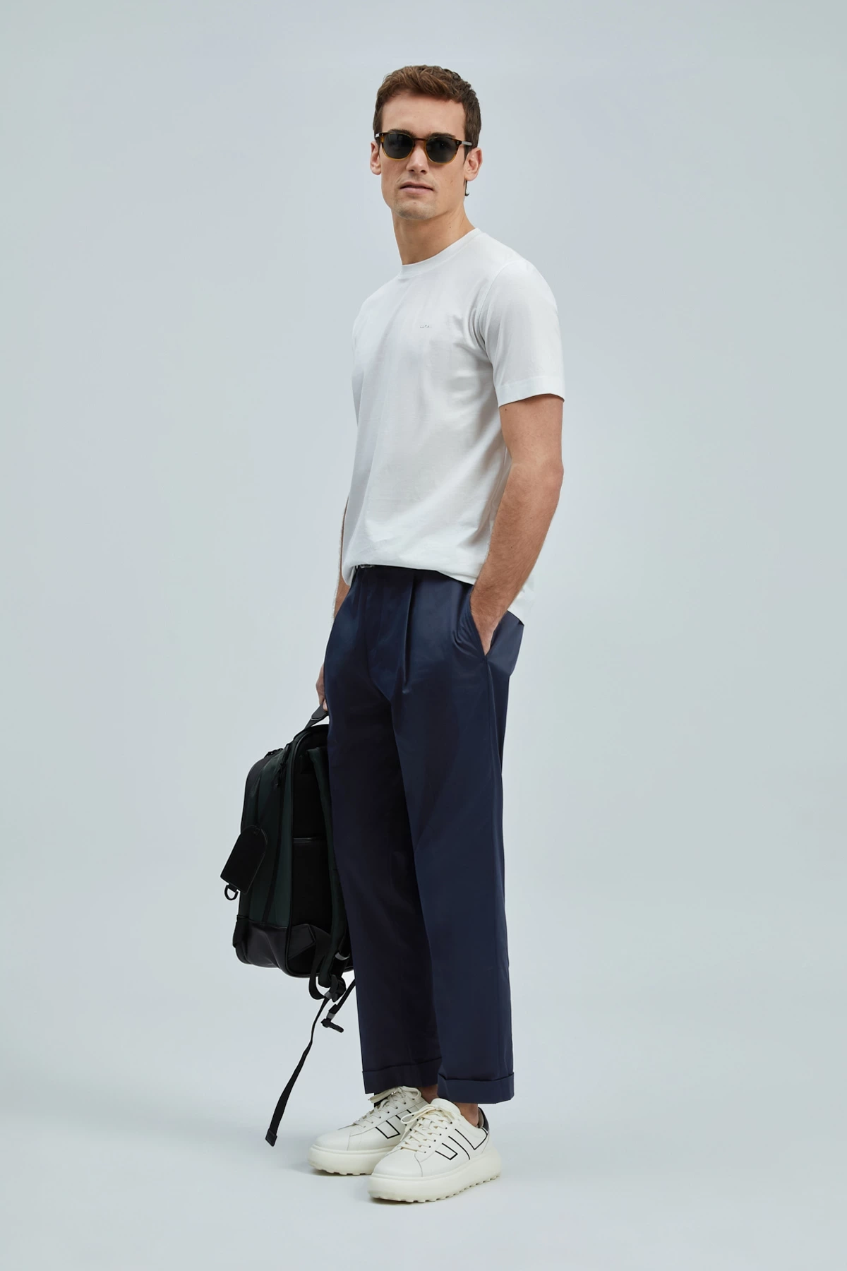 Lufian Erkek Bran Modern Grafik Kırık Beyaz T-Shirt 111020262