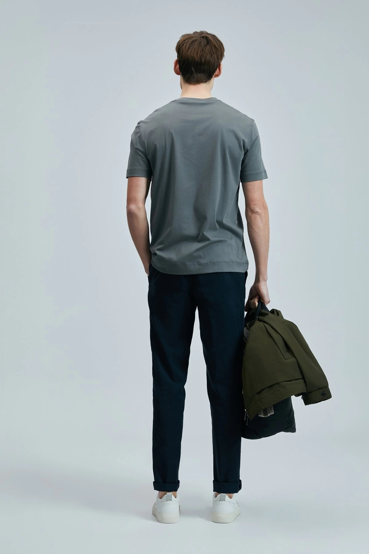 Lufian Erkek Bran Modern Grafik Koyu Yeşil T-Shirt 111020262